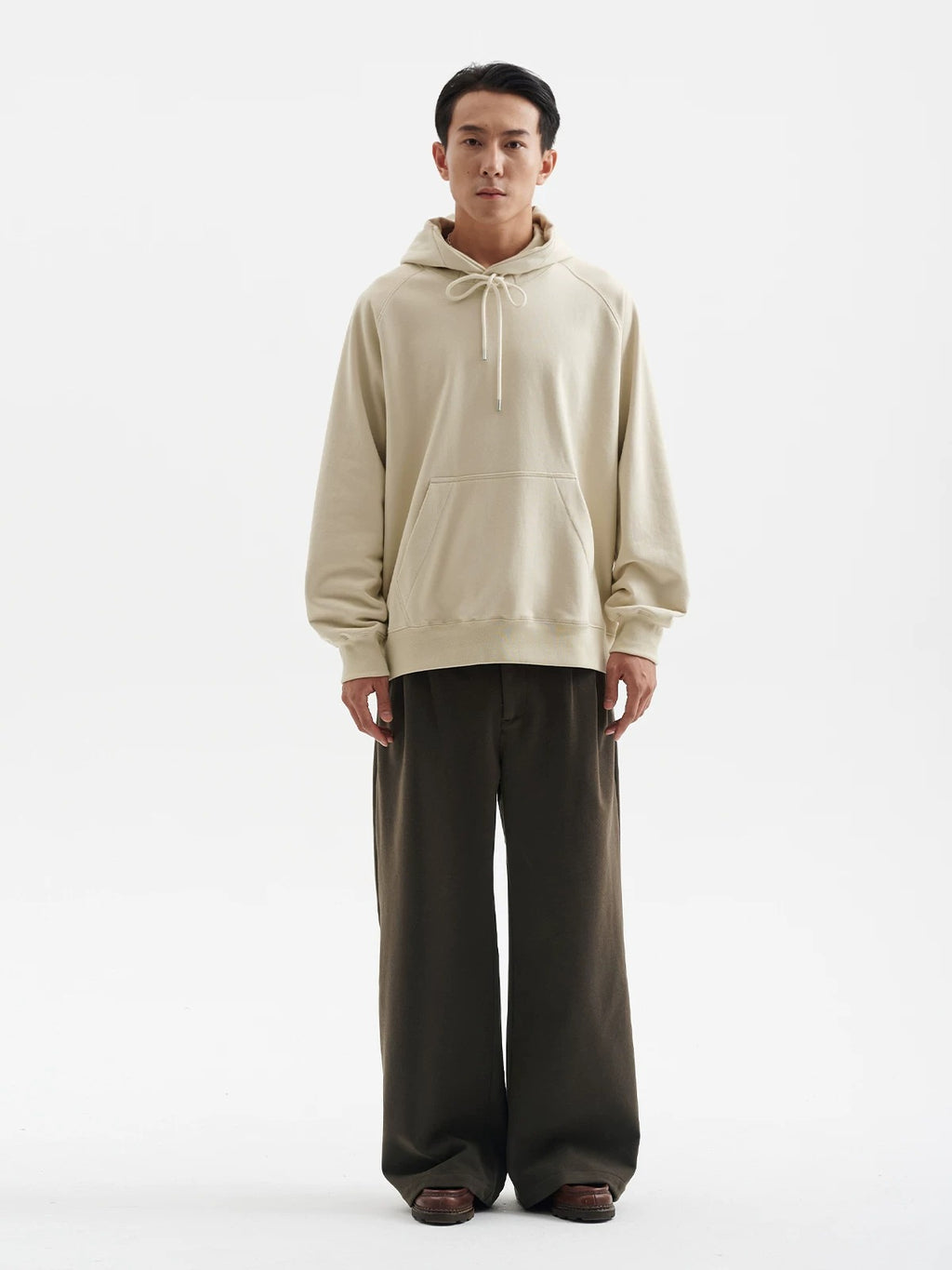 BUTTBILL Unisex Vintage Woolen Wide-Leg Relaxed Trousers085