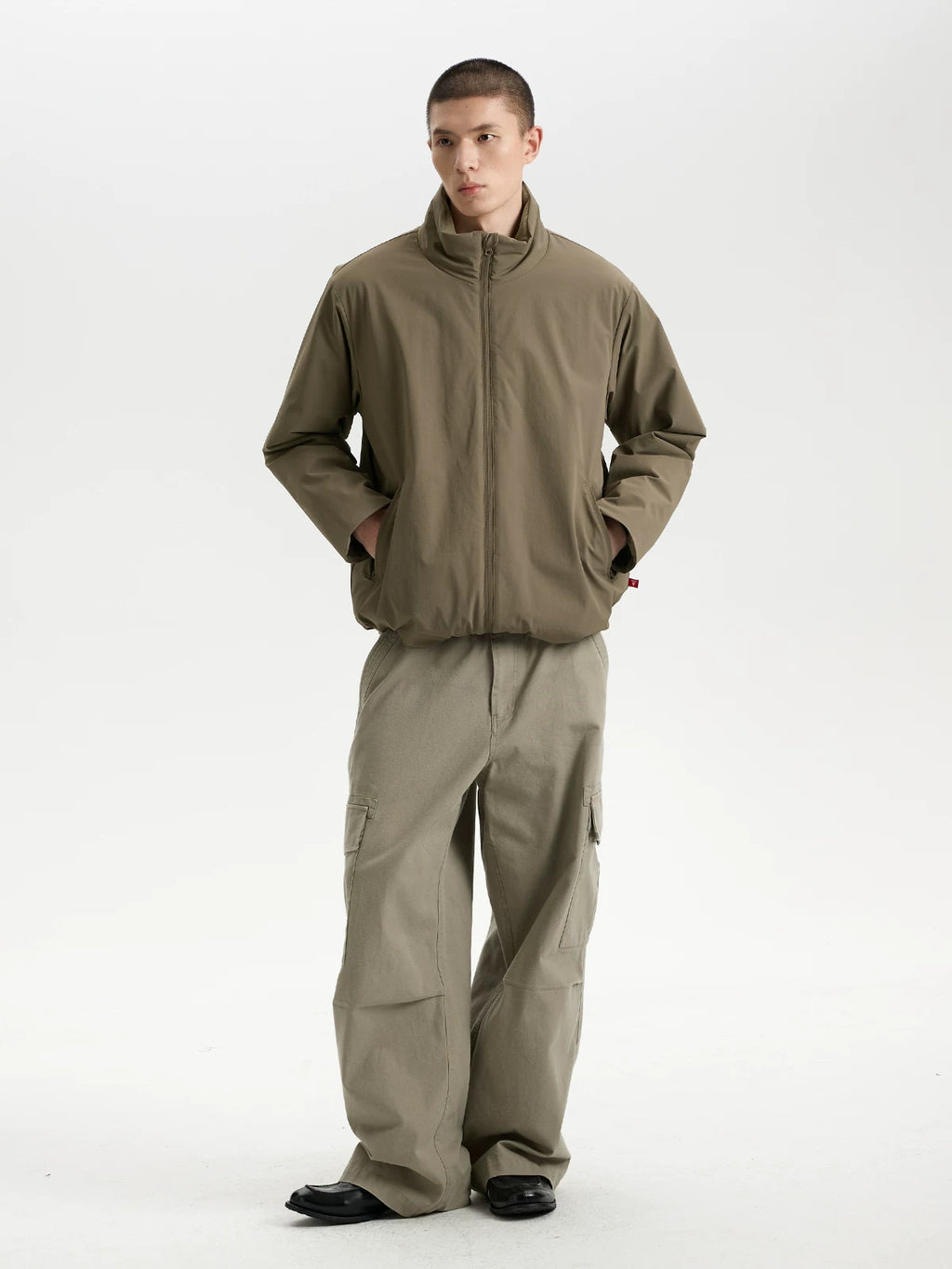 BUTTBILL Lightweight Water-Repellent Insulated Jacket – Relaxed Fit Stand Collar Padded Winter Coat#125