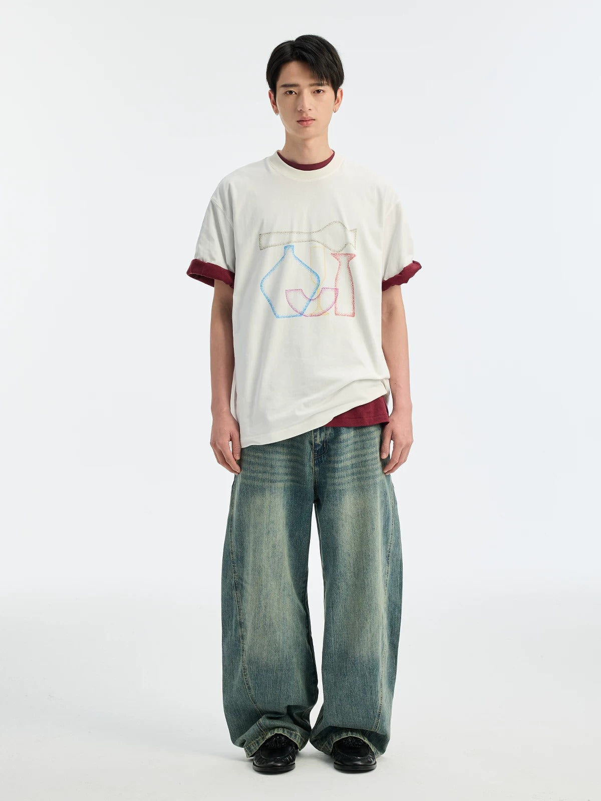 BUTTBILL SS26 Unisex Relaxed Sorona® Gradient Water-Based Print T-Shirt044