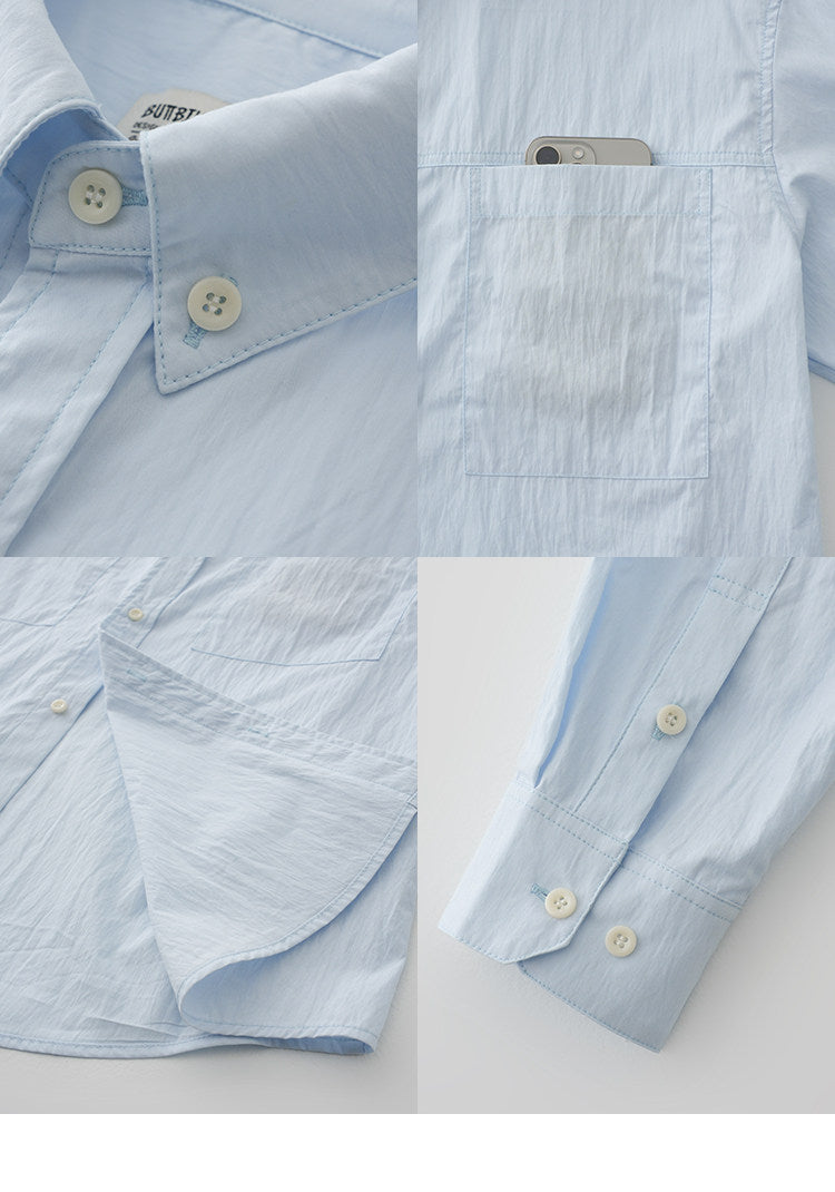 BUTTBILL Unisex Cotton-Nylon Paneled Long-Sleeve Overshirt109