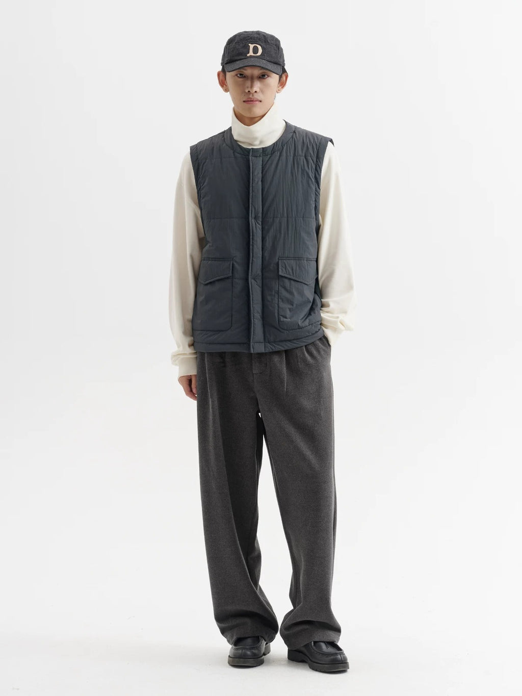 BUTTBILL FW25 Unisex Heavyweight Woolen Relaxed-Silhouette Trousers064