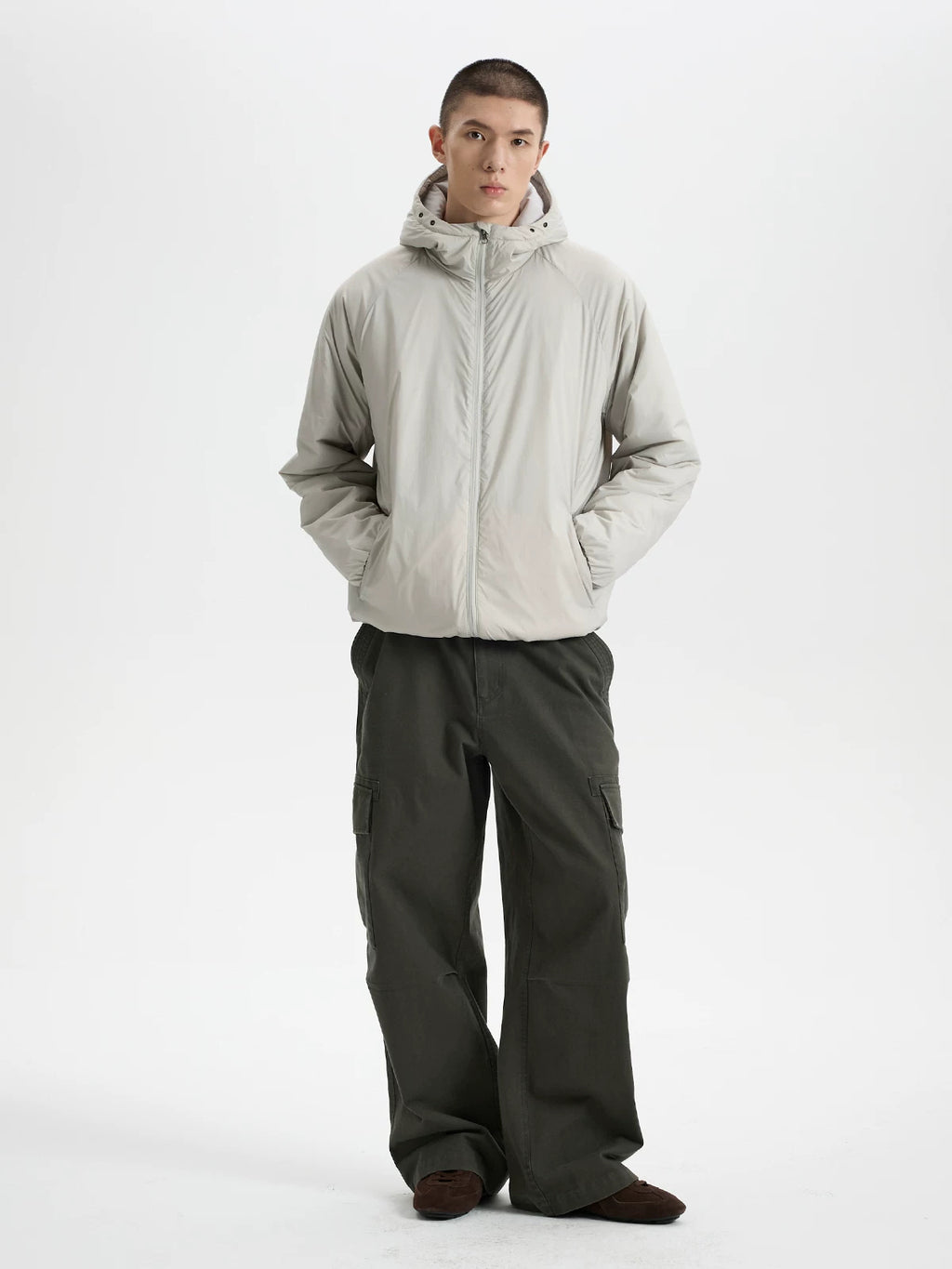 BUTTBILL Lightweight Water-Repellent Hooded Puffer Jacket – Relaxed Fit Insulated Winter Coat with Colorblock Design#127