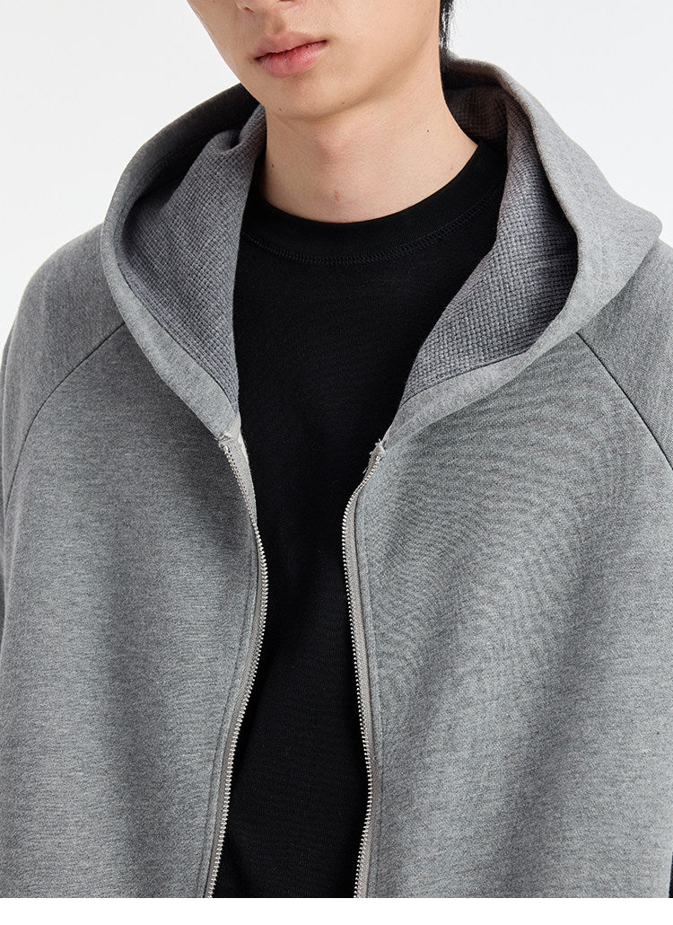 BUTTBILL SS26 Unisex Relaxed Heathered Zip-Up Hoodie050