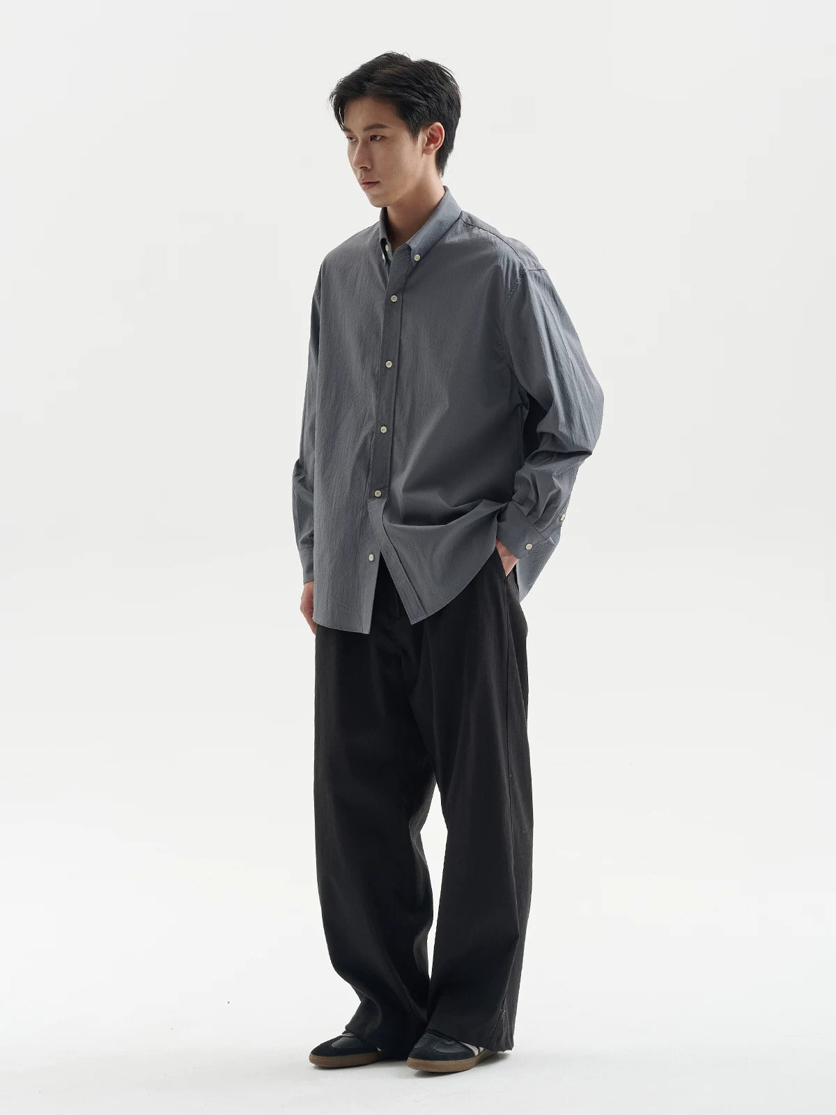 BUTTBILL  Relaxed Textured Plaid Nylon-Blend Overshirt110