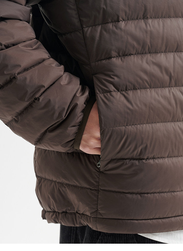 BUTTBILL FW25 Men's Lightweight 90% White Duck Down Hooded Channel Jacket061