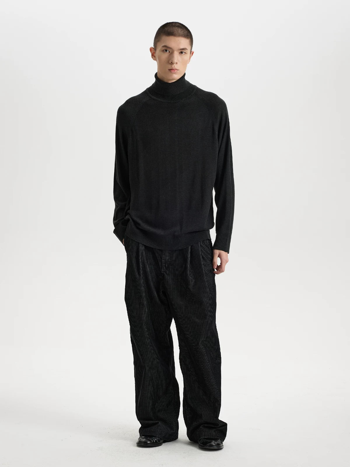 BUTTBILL Soft Wool-Blend Turtleneck Knit Sweater – Relaxed Raglan Sleeve Unisex Long Sleeve Pullover#133