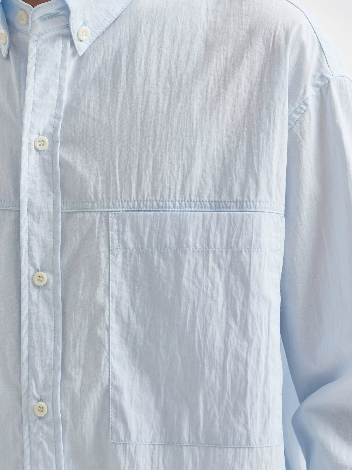 BUTTBILL Unisex Cotton-Nylon Paneled Long-Sleeve Overshirt109