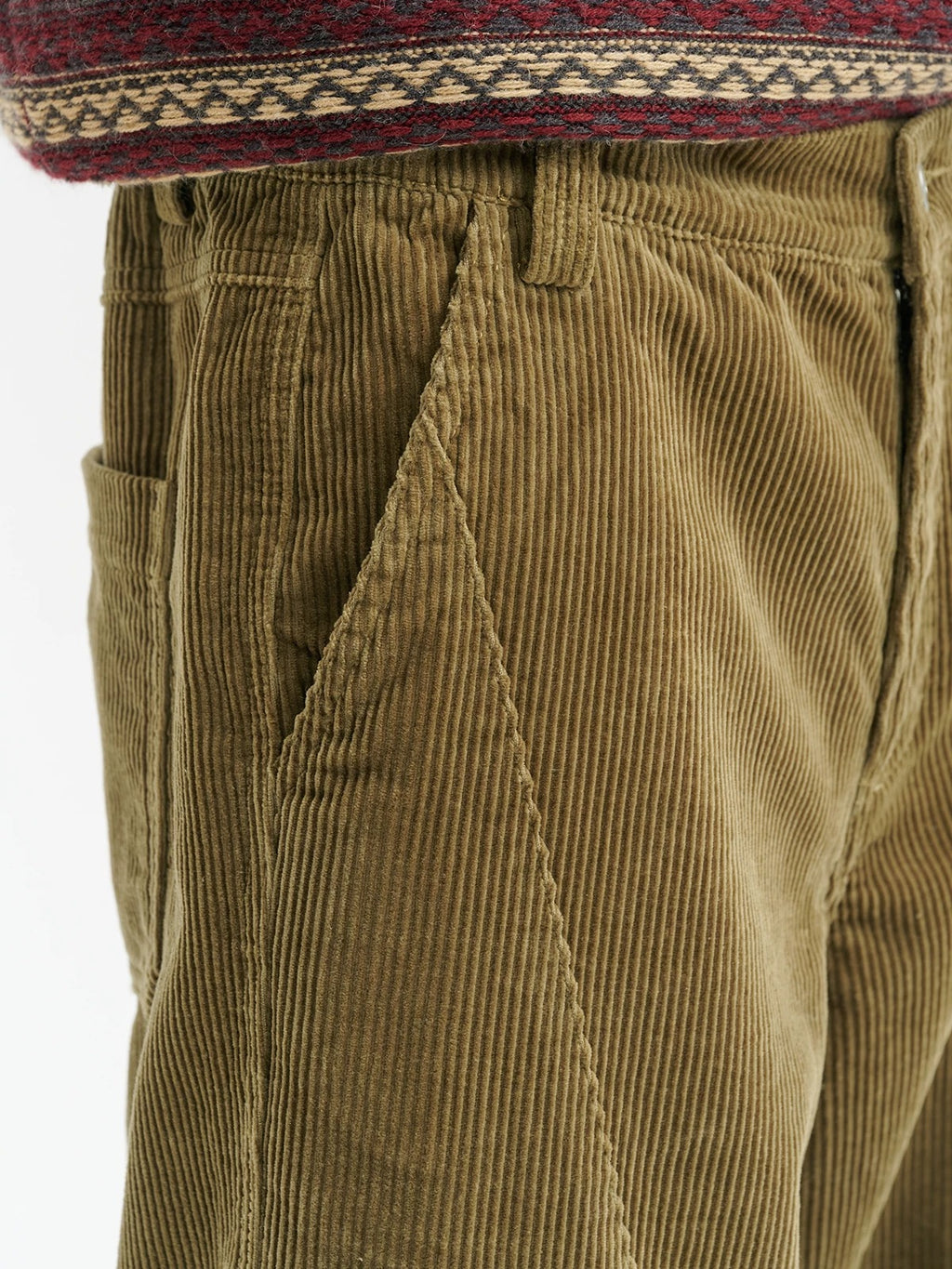 BUTTBILL FW25 Unisex 100% Cotton 8-Wale Corduroy Paneled Straight Trousers055