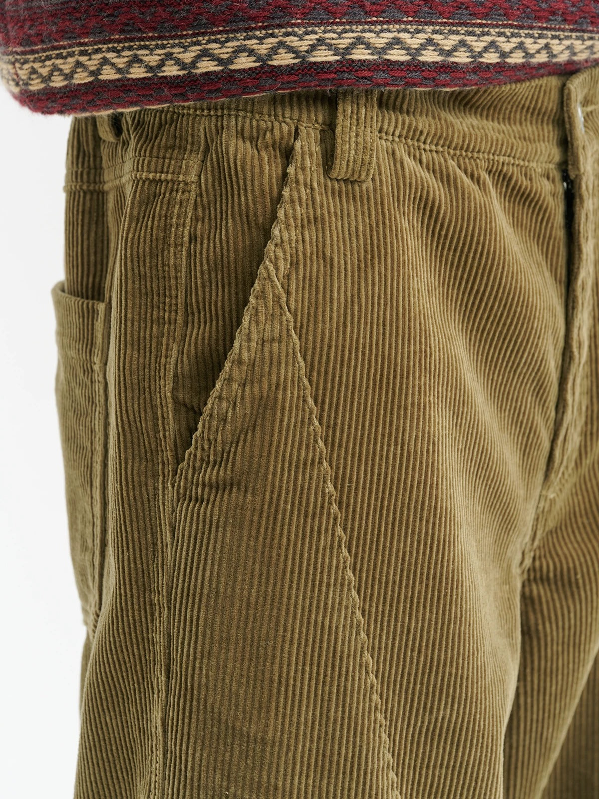 BUTTBILL FW25 Unisex 100% Cotton 8-Wale Corduroy Paneled Straight Trousers055