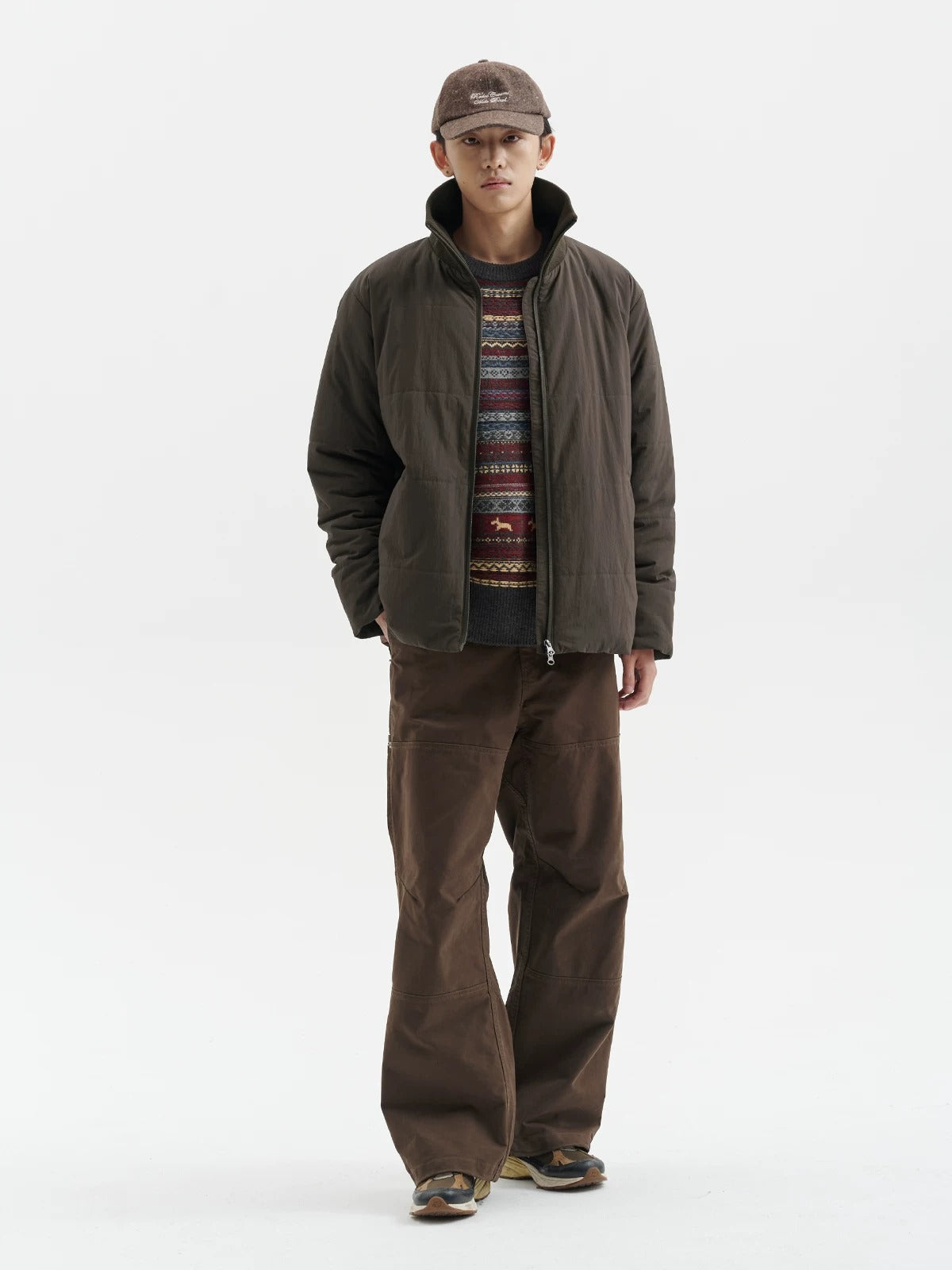 BUTTBILL Unisex Enzyme-Washed Cotton Twill Paneled Utility Trousers060