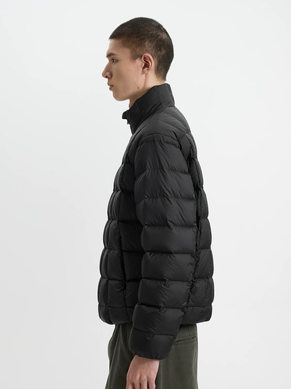 BUTTBILL 90% White Duck Down Quilted Puffer Jacket – Water-Repellent Lightweight Relaxed Fit Stand Collar Winter Coat#121