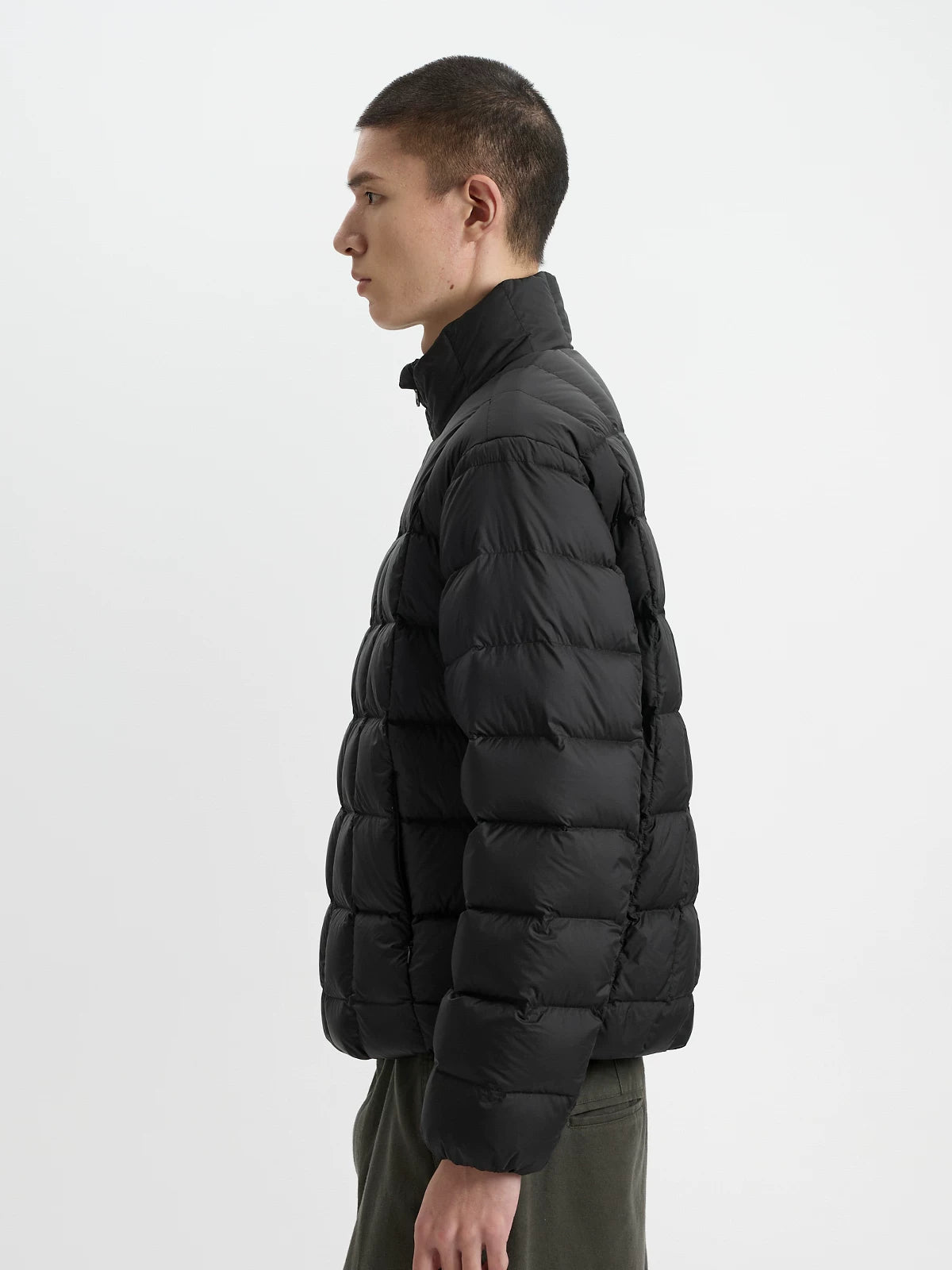 BUTTBILL 90% White Duck Down Quilted Puffer Jacket – Water-Repellent Lightweight Relaxed Fit Stand Collar Winter Coat#121