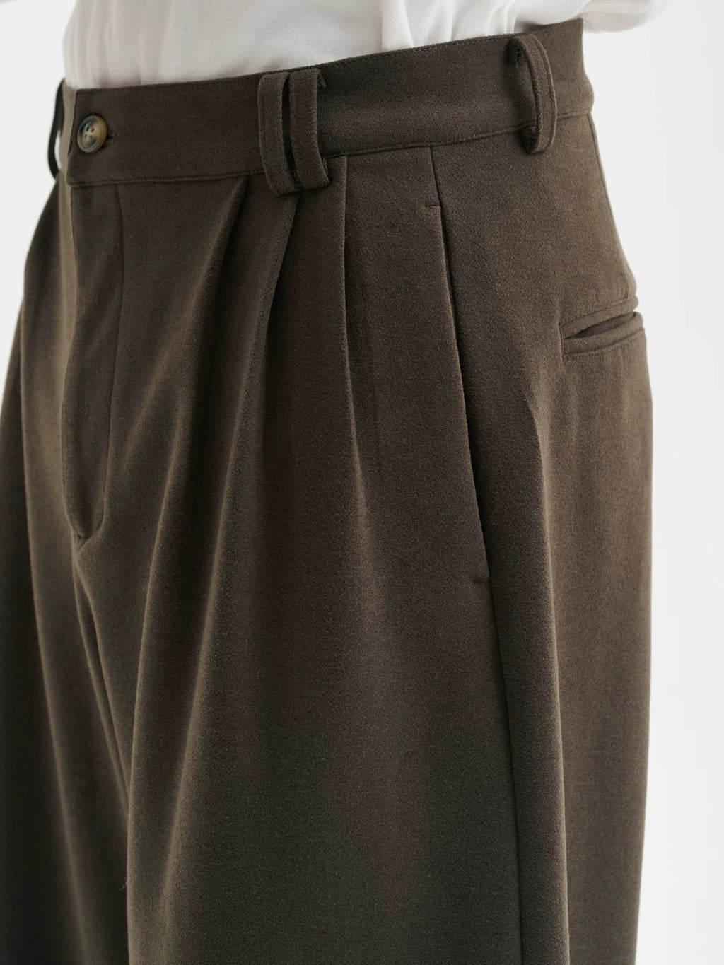 BUTTBILL Unisex Vintage Woolen Wide-Leg Relaxed Trousers085