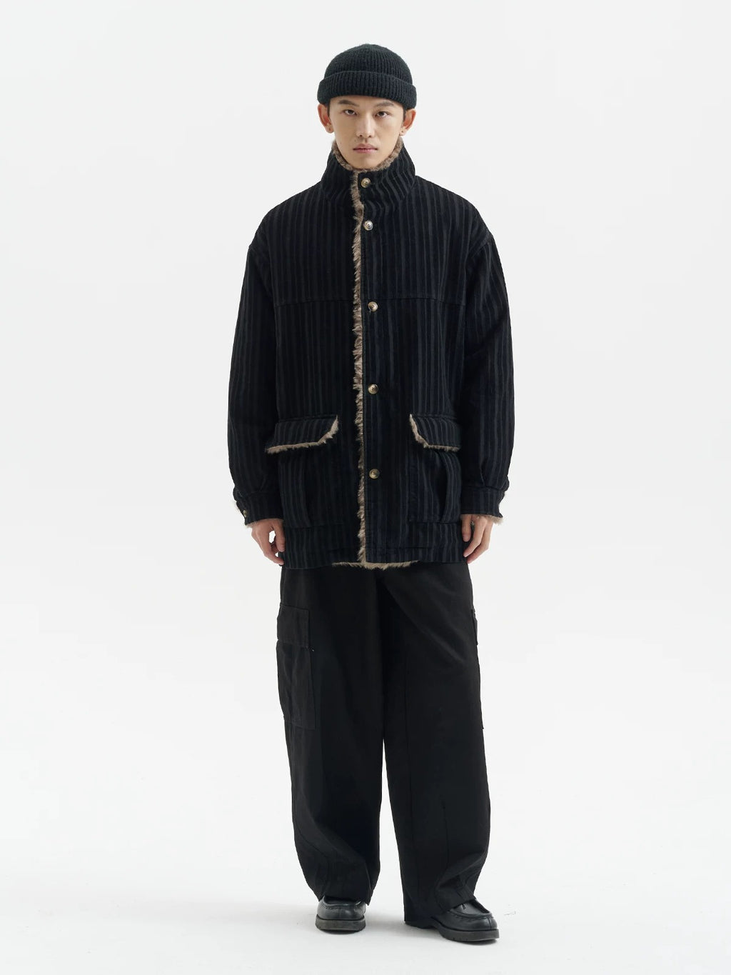BUTTBILL FW25 Men's Heavyweight Enzyme-Washed Corduroy 3M™ Thinsulate™ Mid-Length Coat065