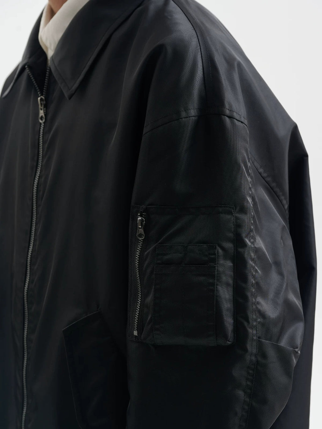 BUTTBILL Unisex Relaxed-Silhouette MA-1 Bomber Jacket with Utility Pockets087