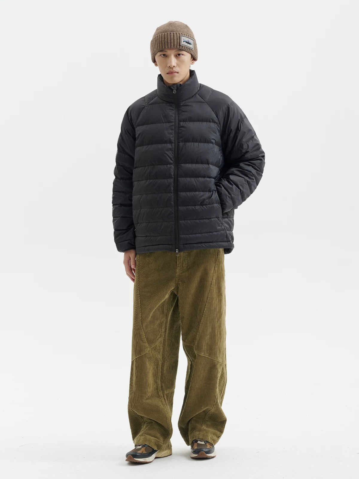 BUTTBILL FW25 Men's 90% White Duck Down Lightweight Channel-Quilted Jacket with Stand Collar051