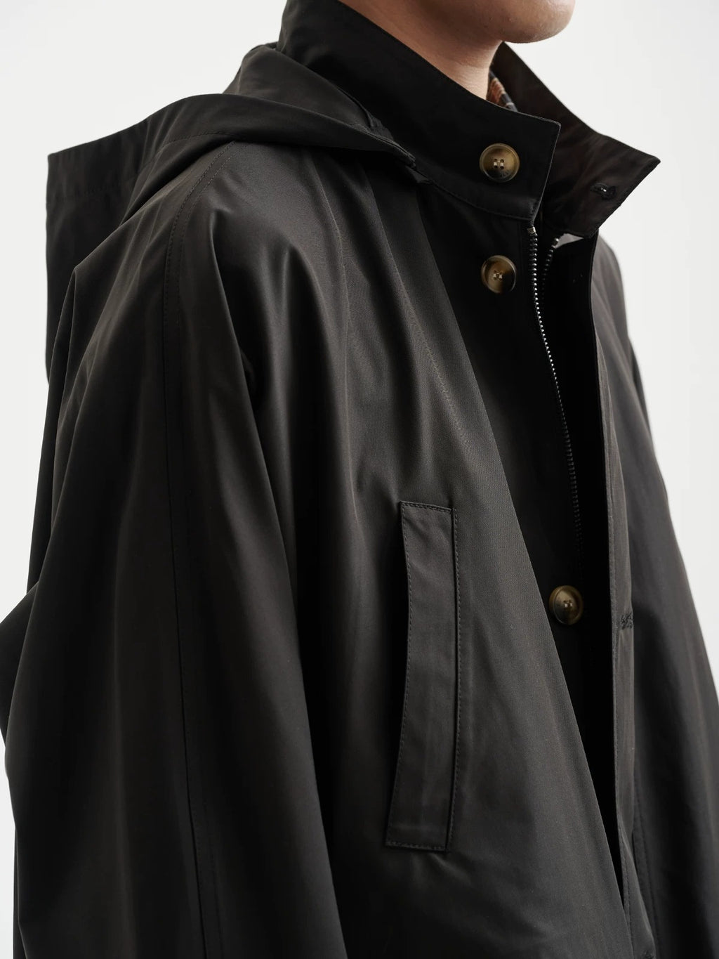 BUTTBILL Unisex Weather-Resistant Oxford Cropped Windbreaker with Detachable Hood102
