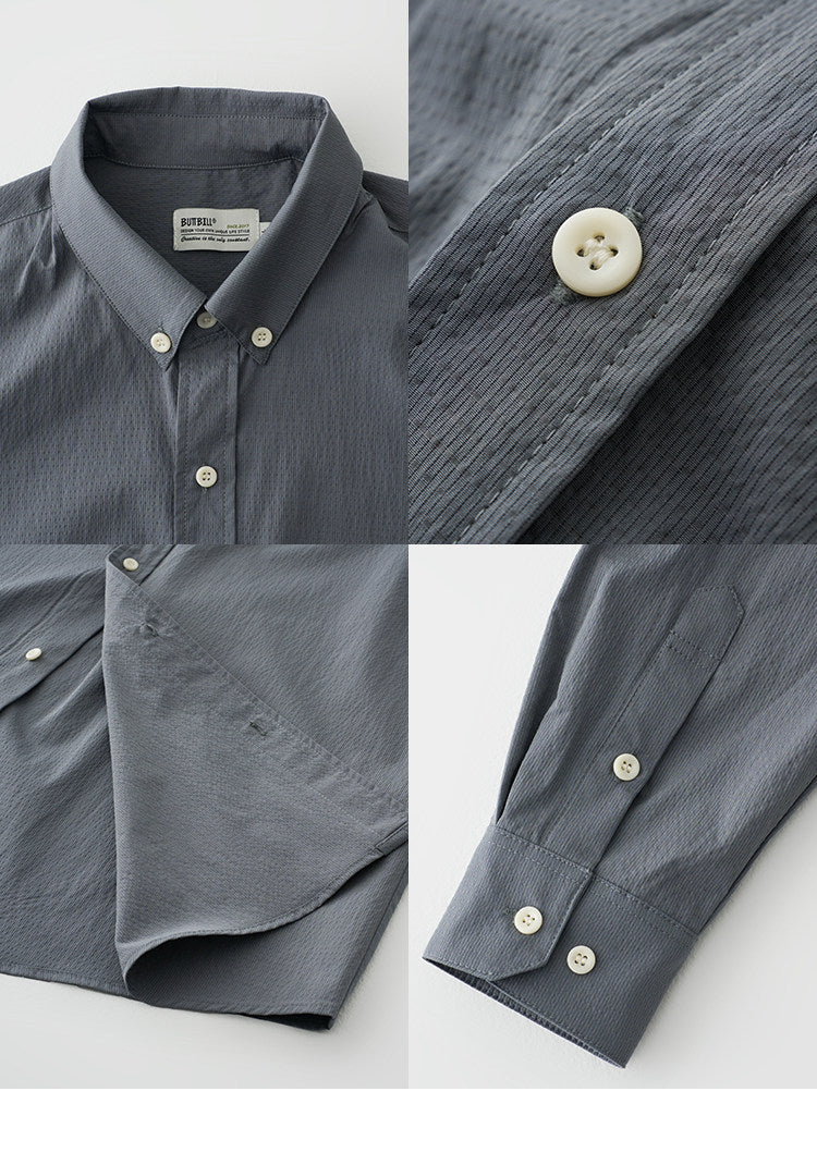 BUTTBILL  Relaxed Textured Plaid Nylon-Blend Overshirt110