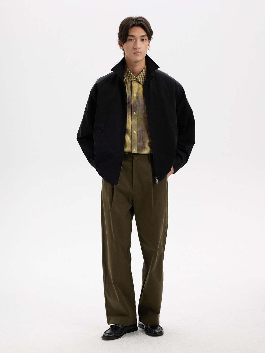 BUTTBILL Effortless Pima Cotton Fine Twill Two-Way Zip Jacket027