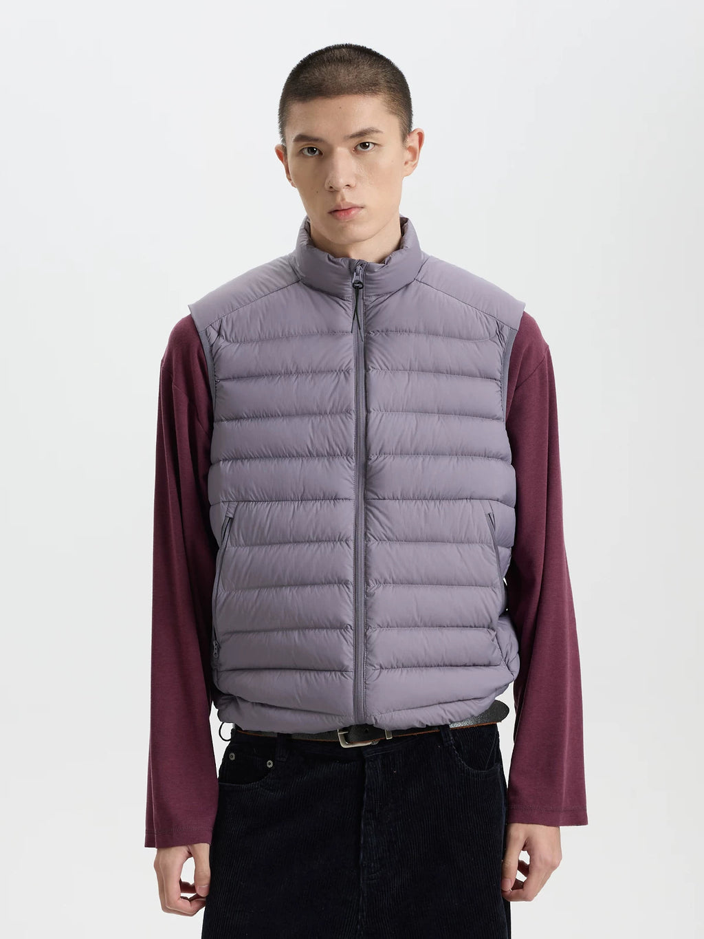 BUTTBILL Lightweight 90% White Duck Down Vest – Water-Repellent Quilted Stand Collar Puffer Gilet#137