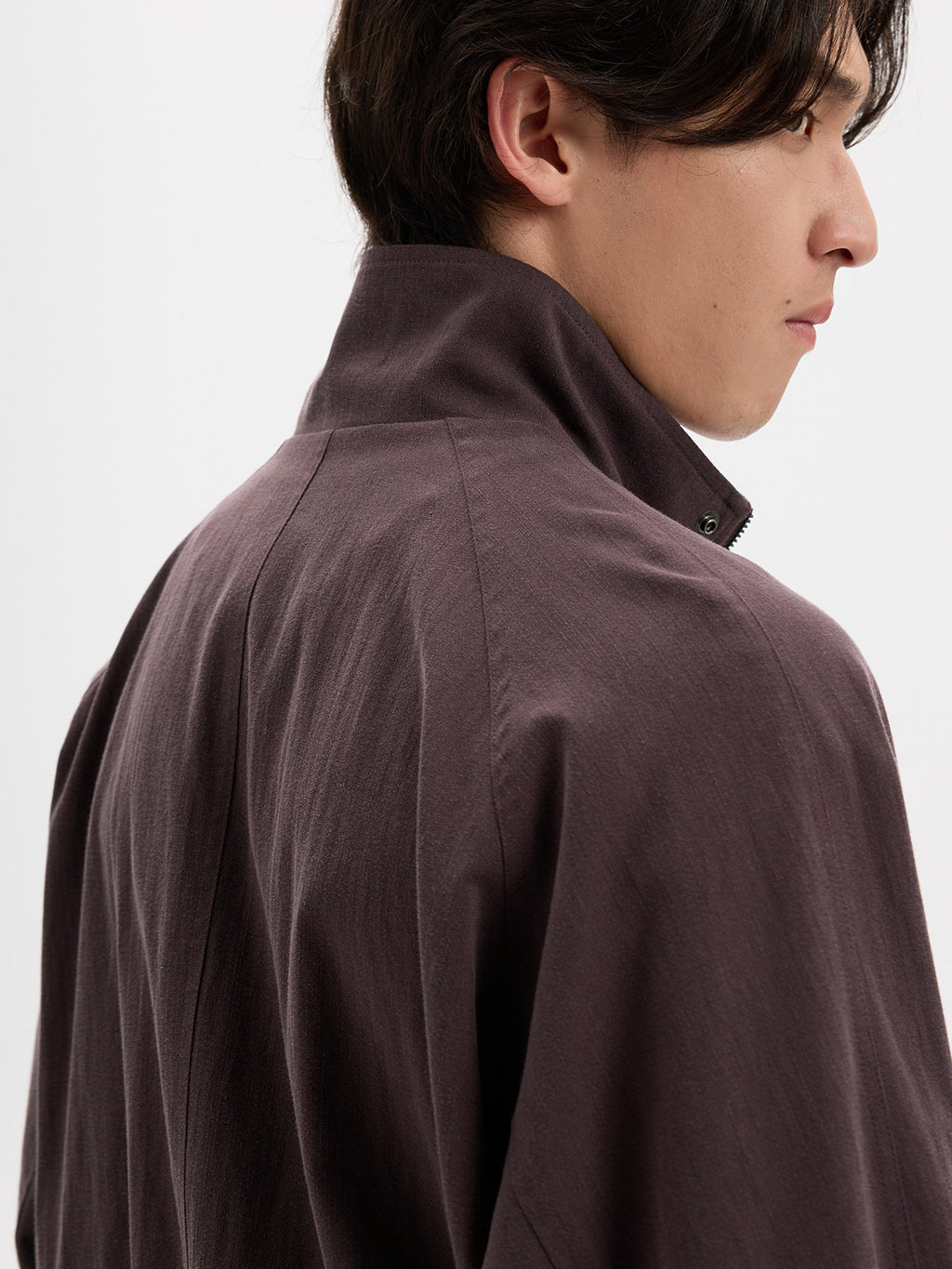 BUTTBILL Vintage Slub Cotton Stand Collar Multi-Pocket Jacket with Two-Way Zip022