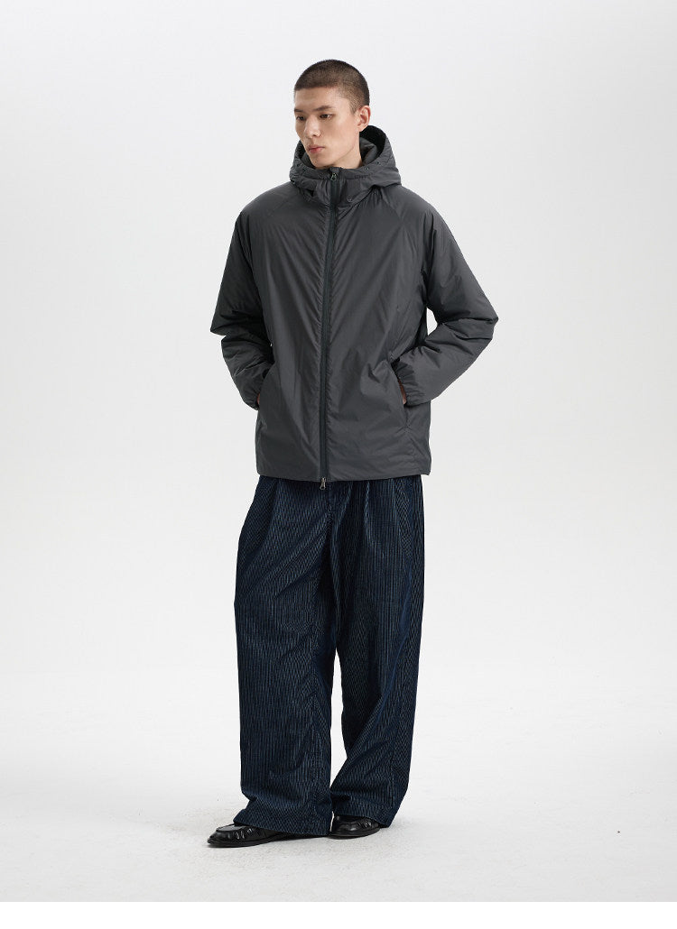 BUTTBILL Lightweight Water-Repellent Hooded Puffer Jacket – Relaxed Fit Insulated Winter Coat with Colorblock Design#127