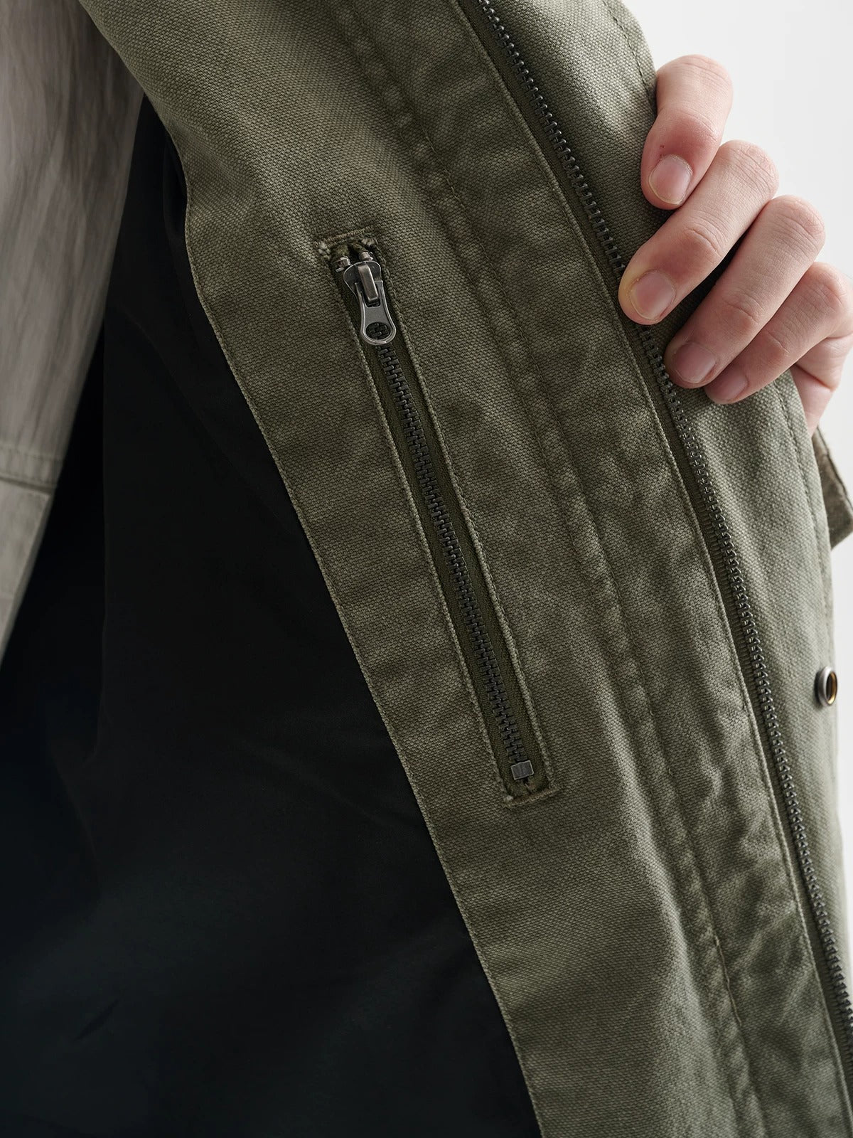 BUTTBILL Men's Faded Heavyweight Cotton Canvas Pocket Jacket107
