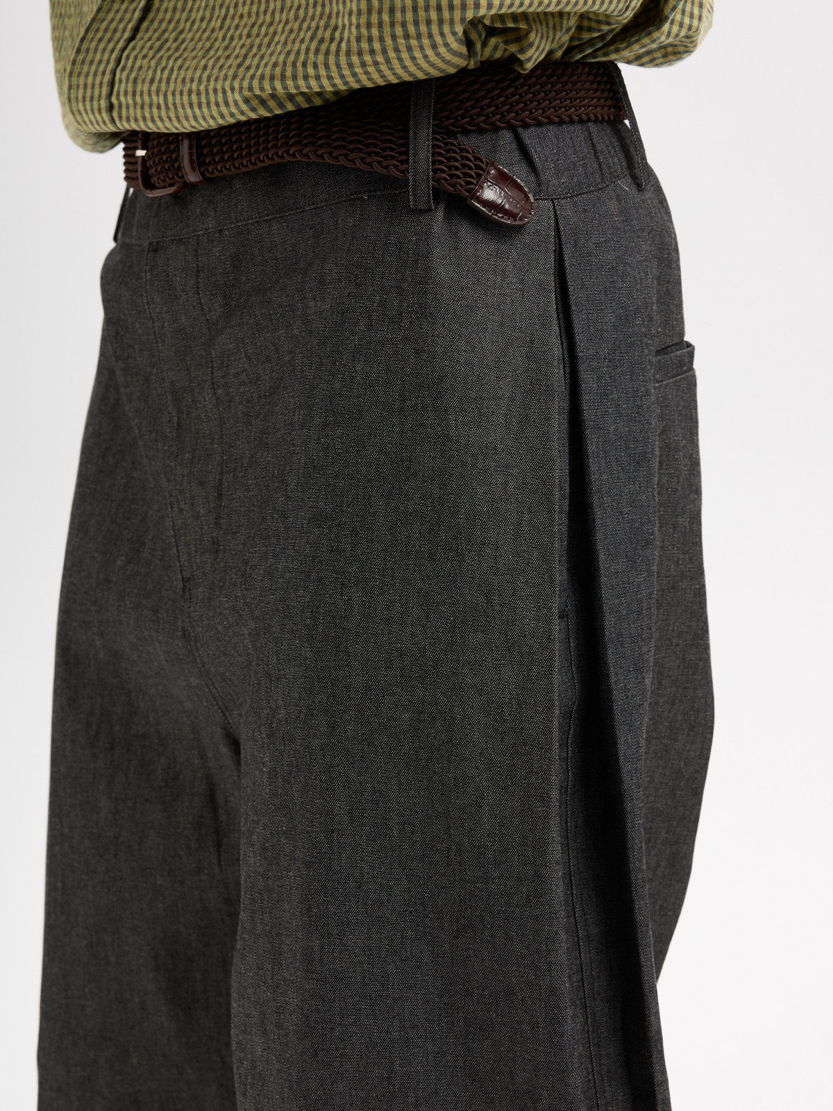 BUTTBILL Unisex Side-Pleated Relaxed Straight-Leg Jeans