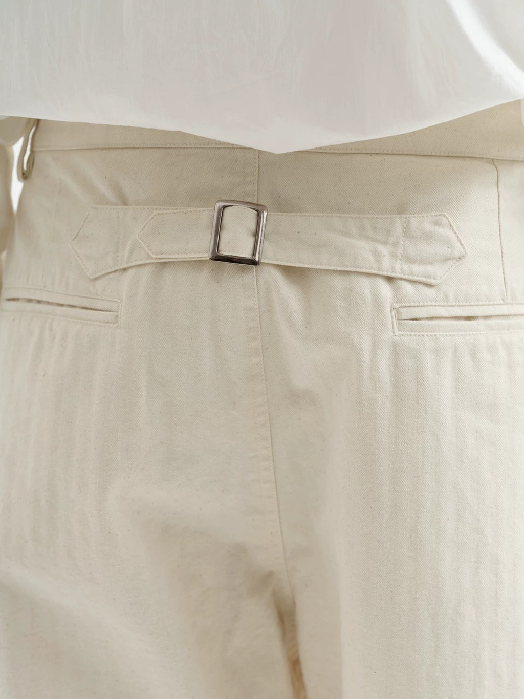 BUTTBILL Men's Enzyme-Washed Cotton Twill Pleated Straight Trousers059