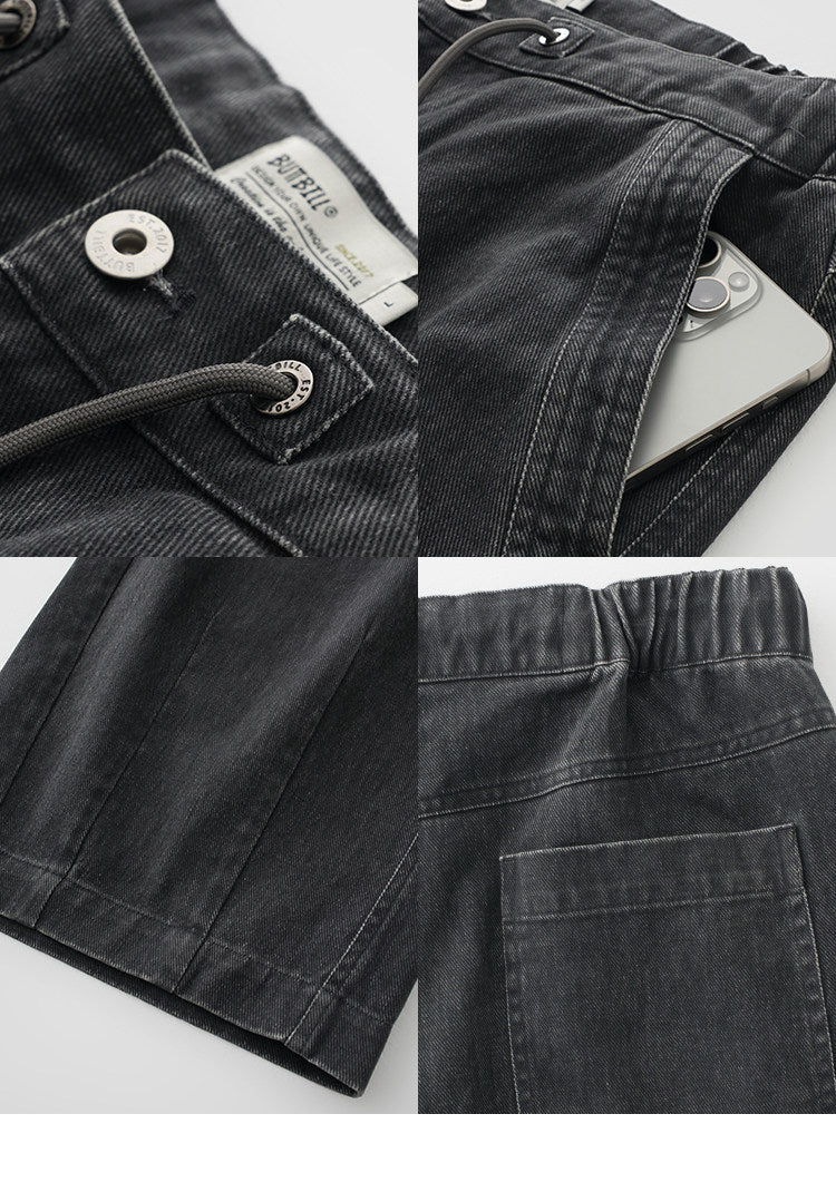 BUTTBILL Unisex Vintage Washed Wide-Leg Casual Trousers113