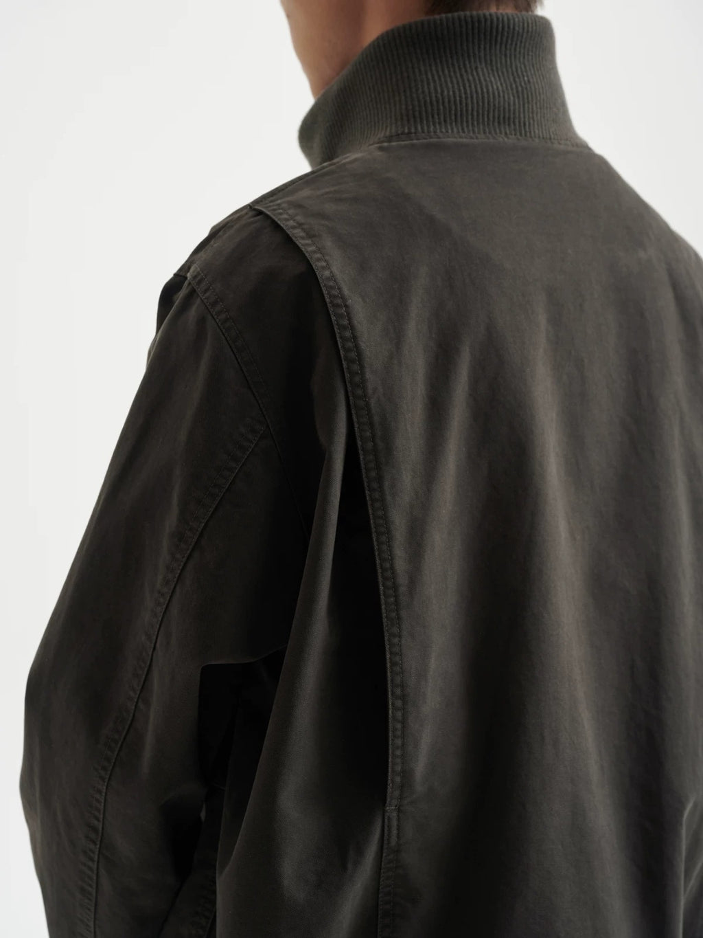 BUTTBILL Unisex Heavyweight Enzyme-Washed Stand Collar Utility Jacket094