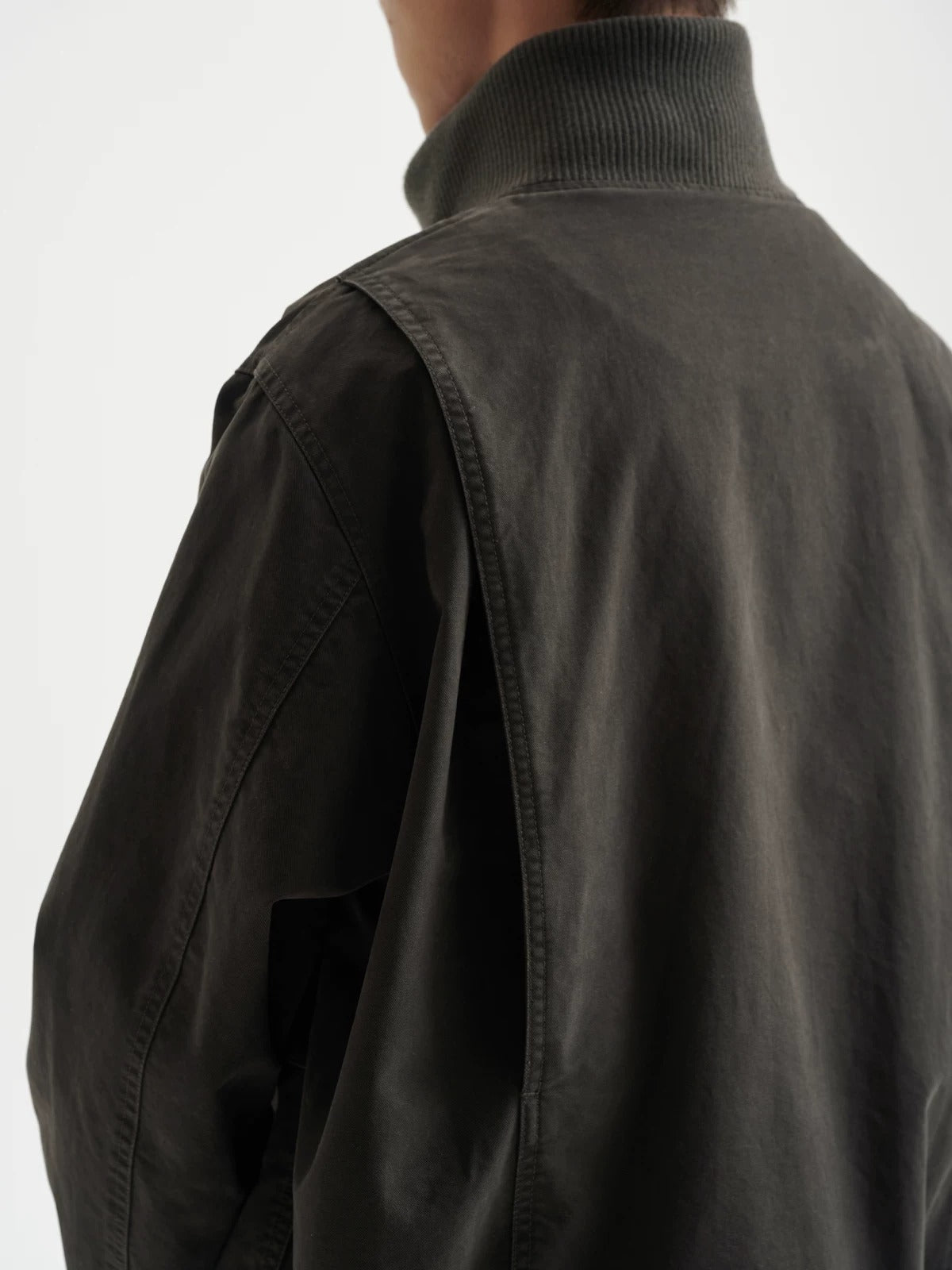 BUTTBILL Unisex Heavyweight Enzyme-Washed Stand Collar Utility Jacket094
