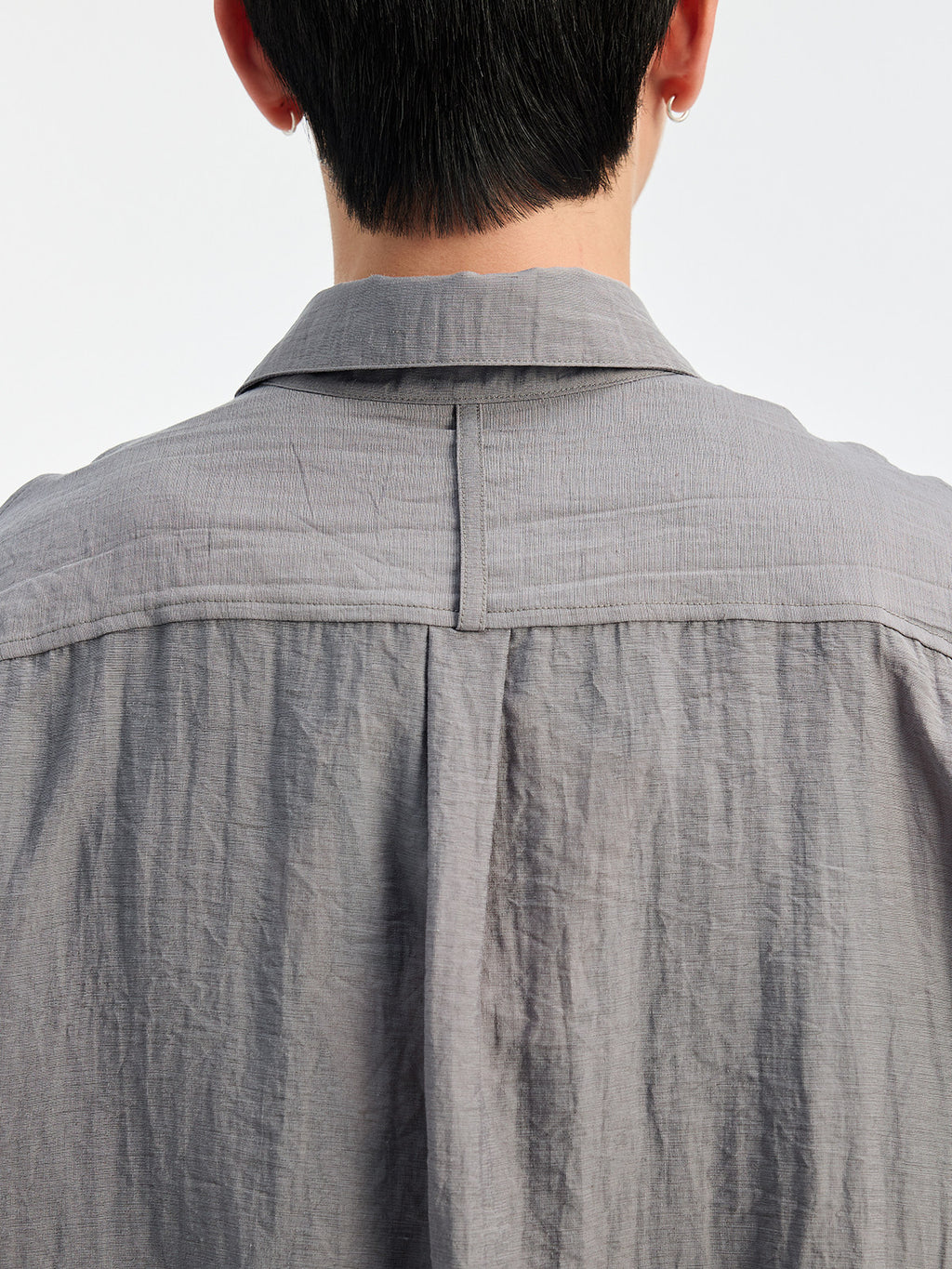 BUTTBILL SS26 Linen-Blend Box-Pleated Short-Sleeve Shirt with Pocket