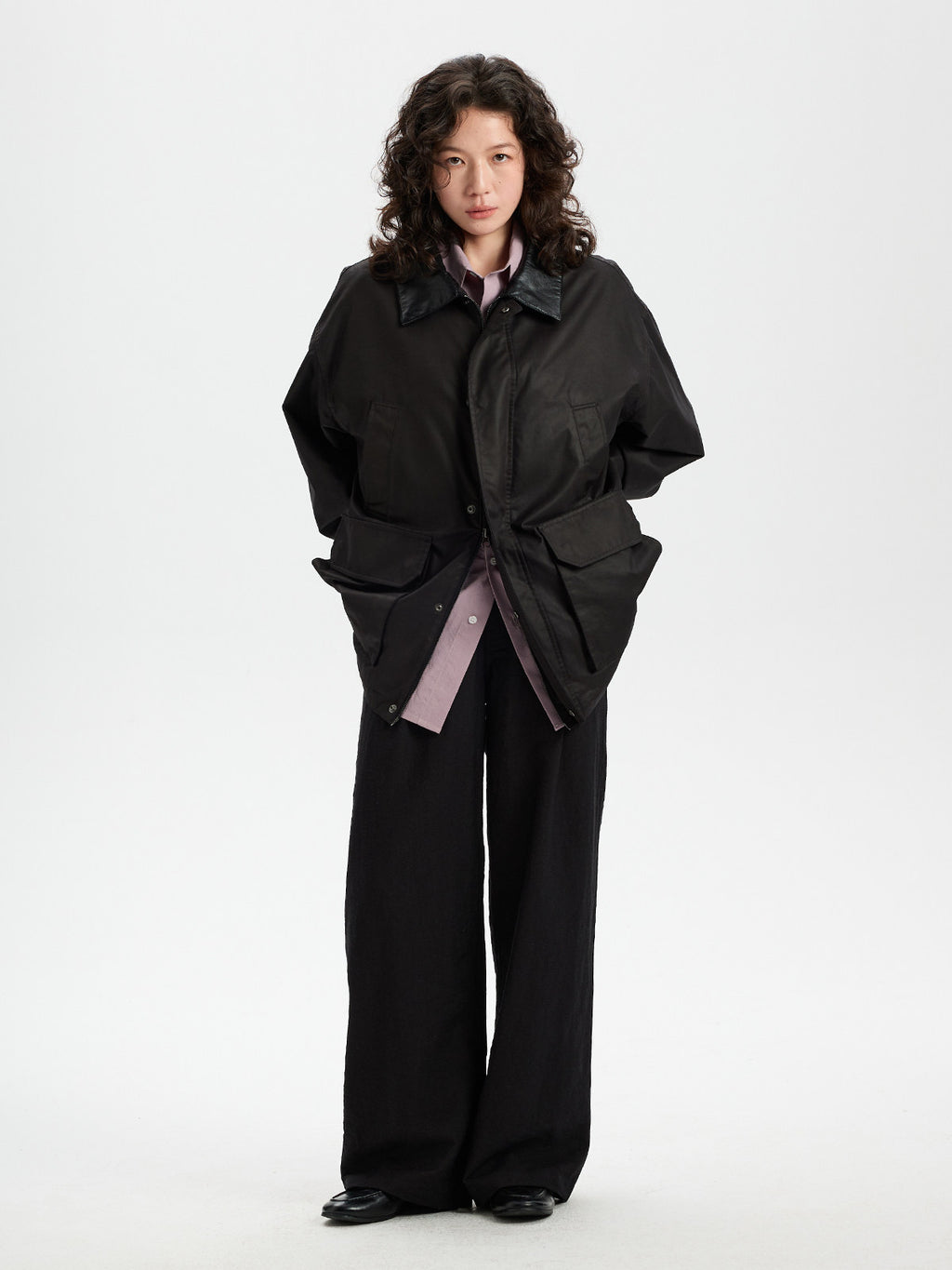 BUTTBILL Classic Minimalist Soft-Textured Long-Staple Cotton Pleated Back Shirt