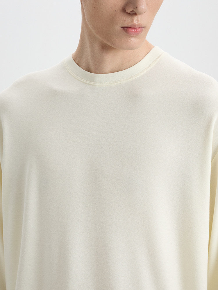 BUTTBILL Vintage Relaxed Textured Crewneck Knit Top – Soft Long Sleeve Unisex Sweater#119