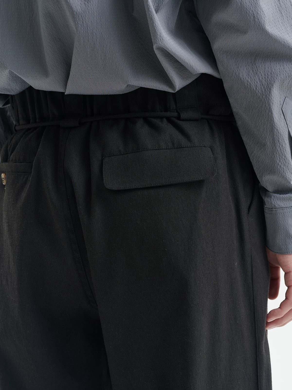 BUTTBILL Unisex 20% Sorona® Cotton-Linen Double-Pleated Extended-Waist Trousers116