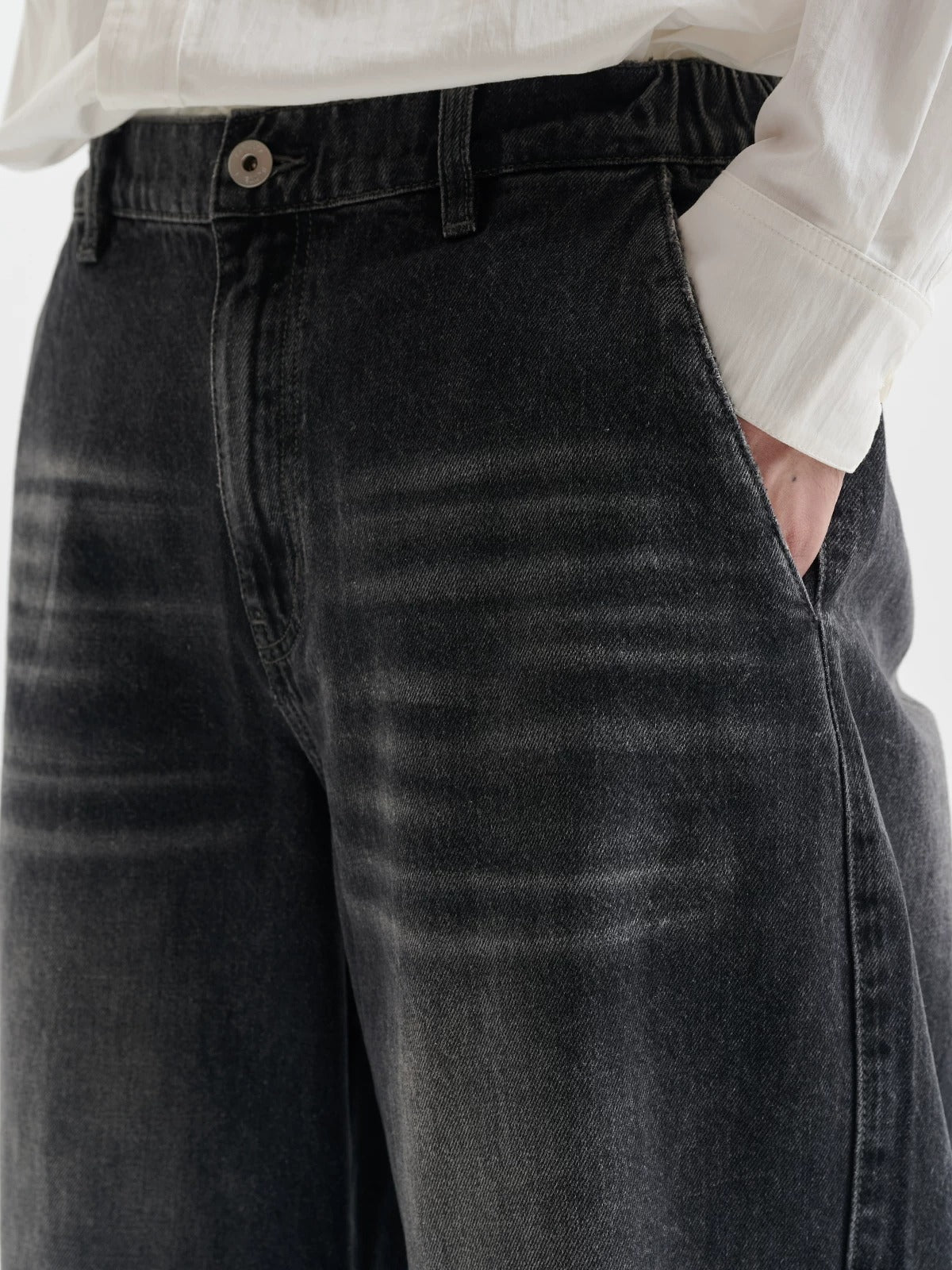 BUTTBILL Unisex Vintage Whiskered Washed Denim Relaxed Jeans106