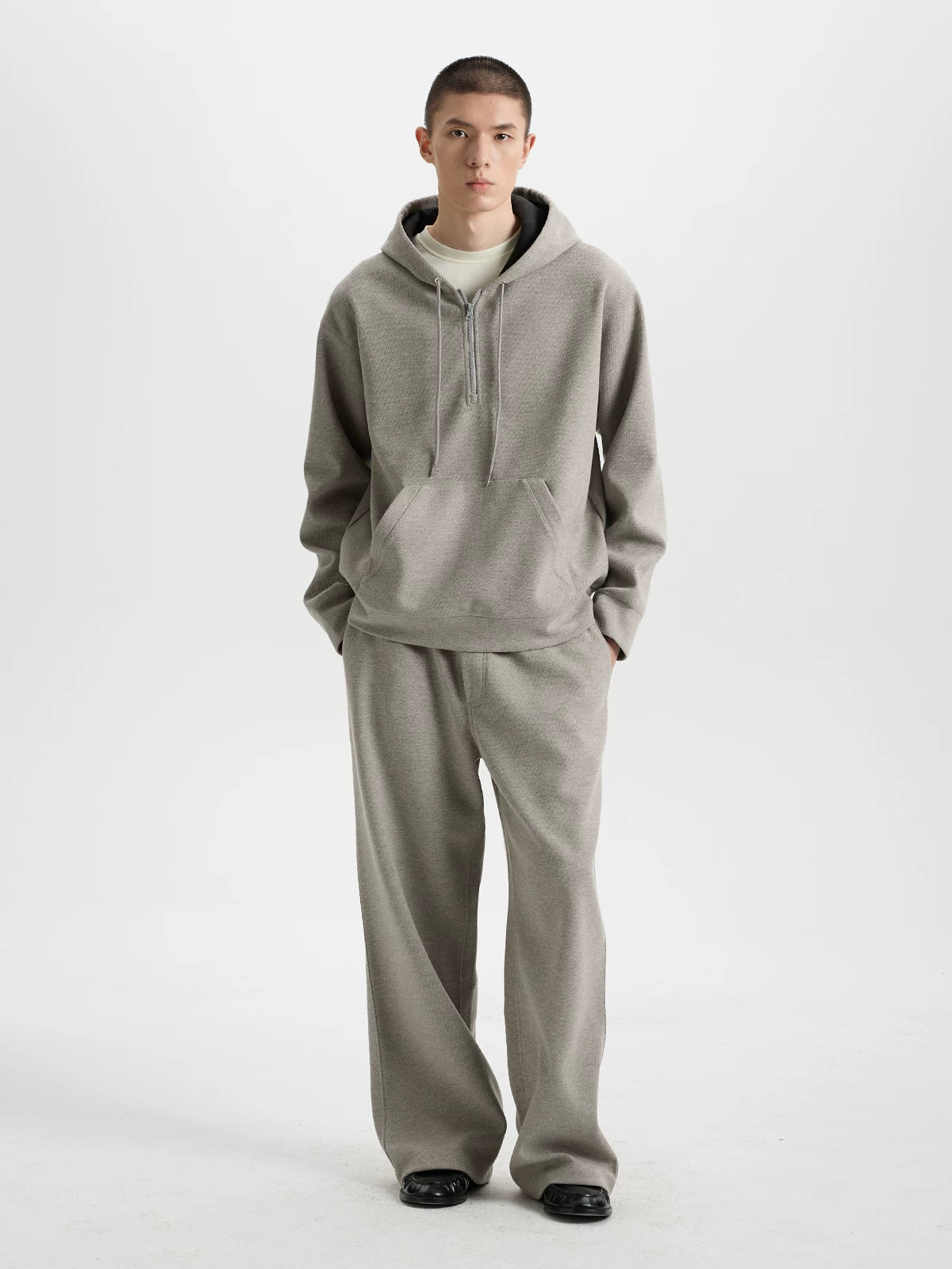 BUTTBILL Relaxed Straight-Leg Knit Pants – Soft Textured Wide-Leg Drawstring Trousers for Everyday Casual Wear#129