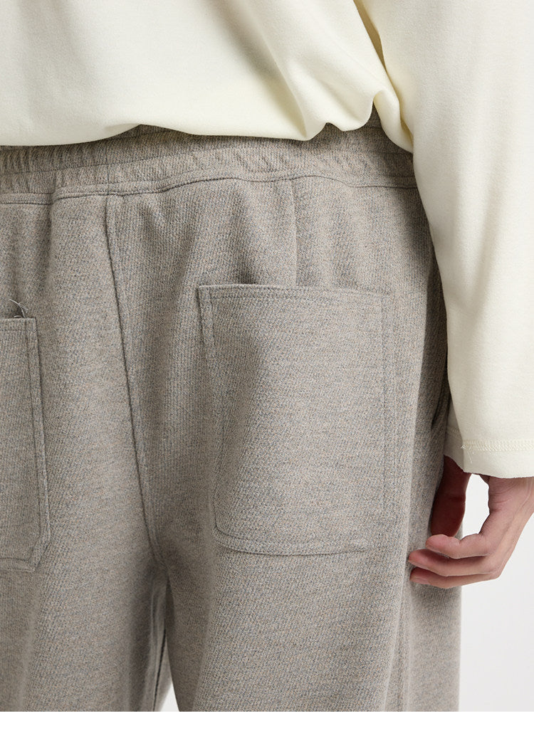 BUTTBILL Relaxed Straight-Leg Knit Pants – Soft Textured Wide-Leg Drawstring Trousers for Everyday Casual Wear#129