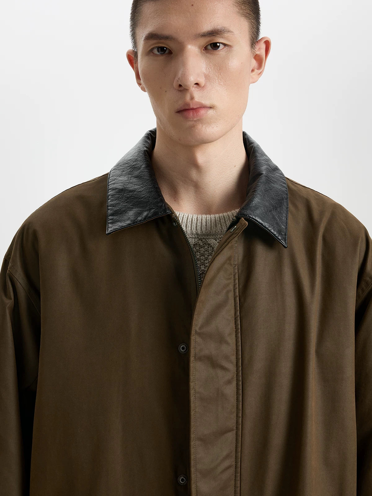 BUTTBILL Vintage Enzyme-Washed Long Coat – Relaxed Fit 3M Insulated Jacket with Double-Zip Closure#126