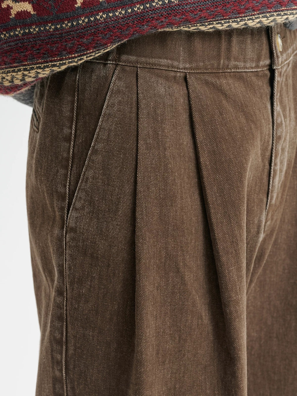 BUTTBILL FW25 Unisex Enzyme-Washed Pleated Relaxed Trousers056