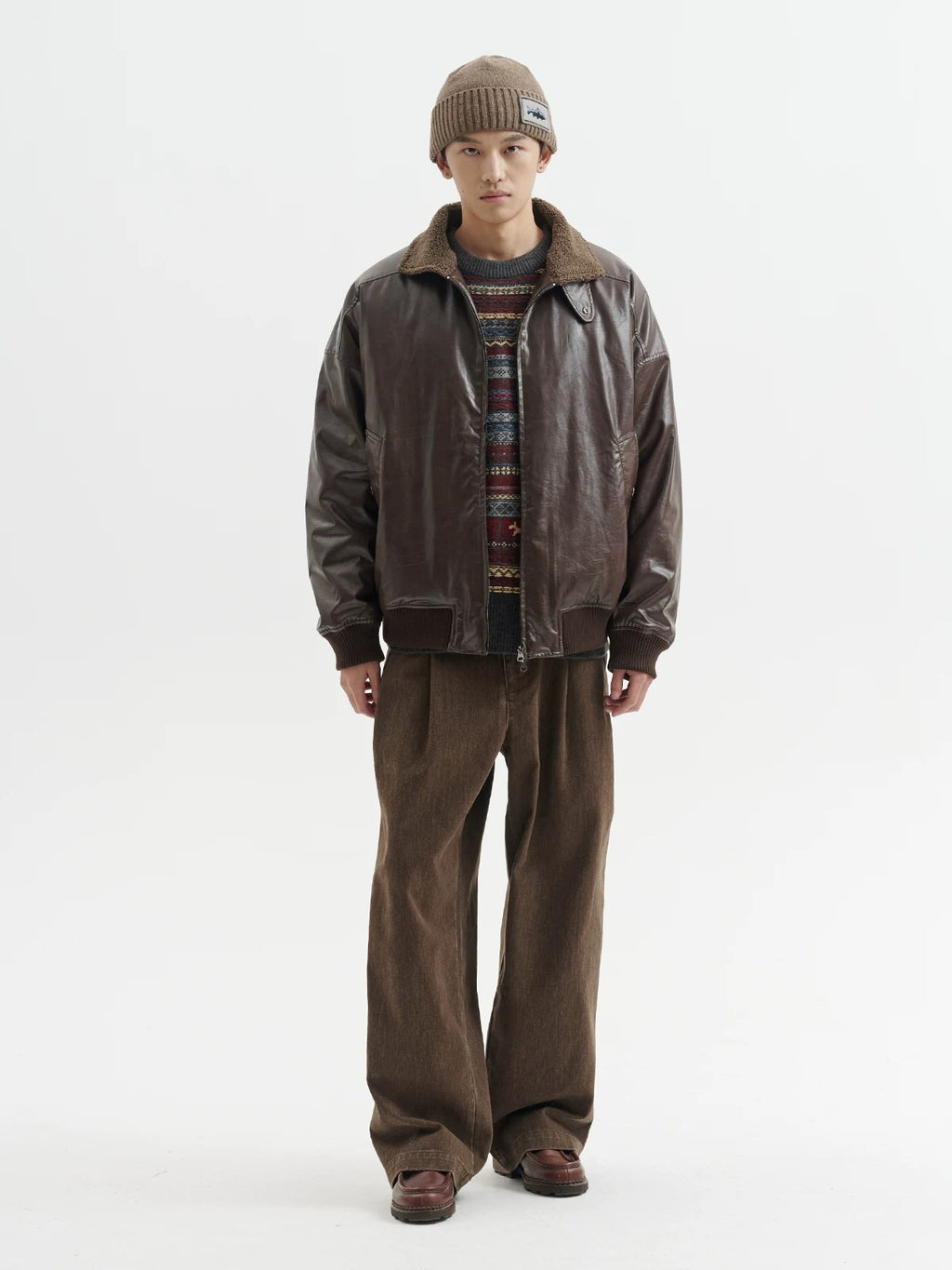 BUTTBILL FW25 Men's Heavyweight Faux Shearling Leather Thinsulate™ Jacket053