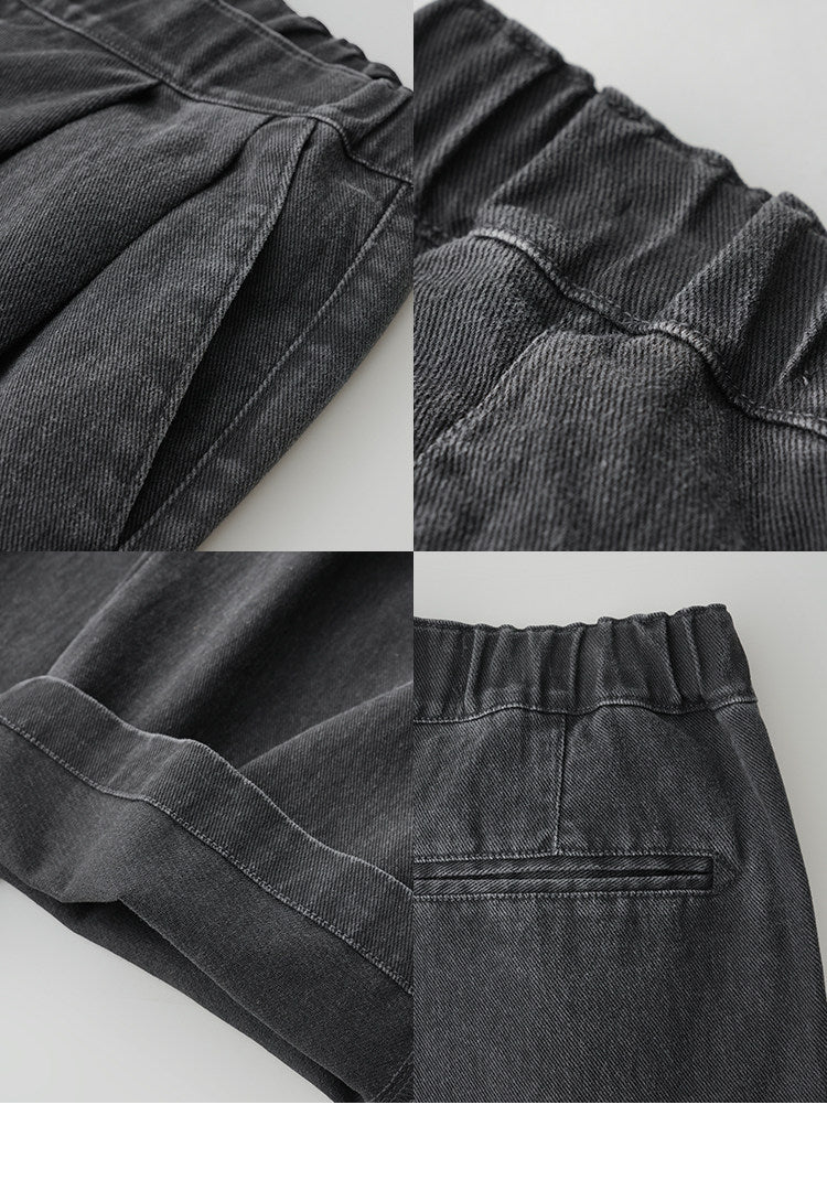 BUTTBILL FW25 Unisex Enzyme-Washed Pleated Relaxed Trousers056