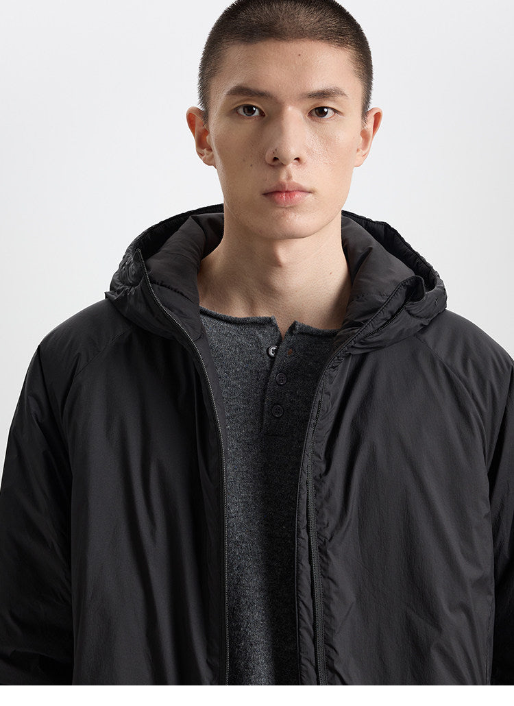 BUTTBILL Lightweight Water-Repellent Hooded Puffer Jacket – Relaxed Fit Insulated Winter Coat with Colorblock Design#127