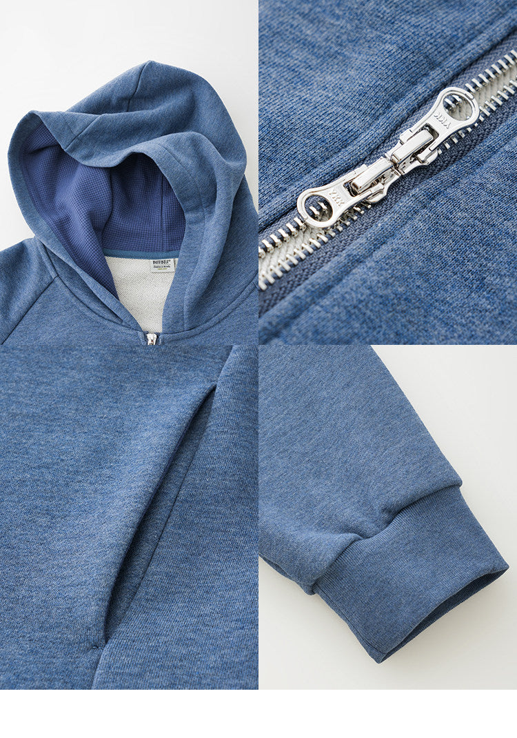BUTTBILL SS26 Unisex Relaxed Heathered Zip-Up Hoodie050
