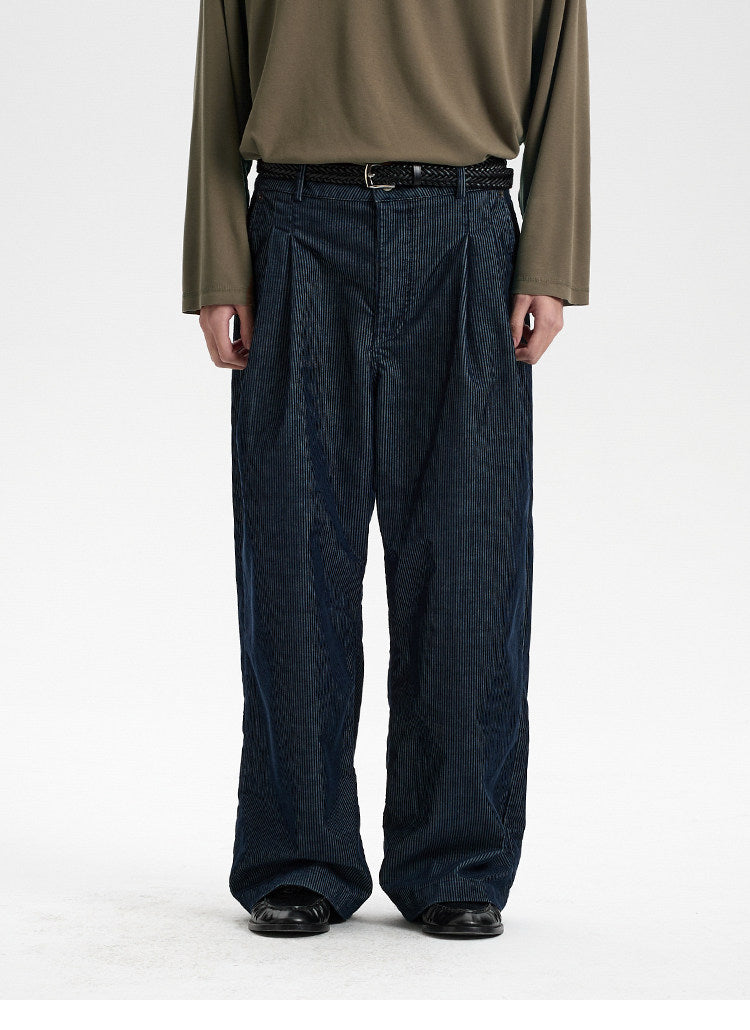 BUTTBILL Vintage Washed Corduroy Wide-Leg Pants – Relaxed Straight-Leg Cotton Blend Casual Trousers#123