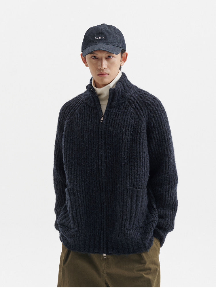 BUTTBILL Unisex Heavyweight Fisherman's Rib Relaxed Cardigan084