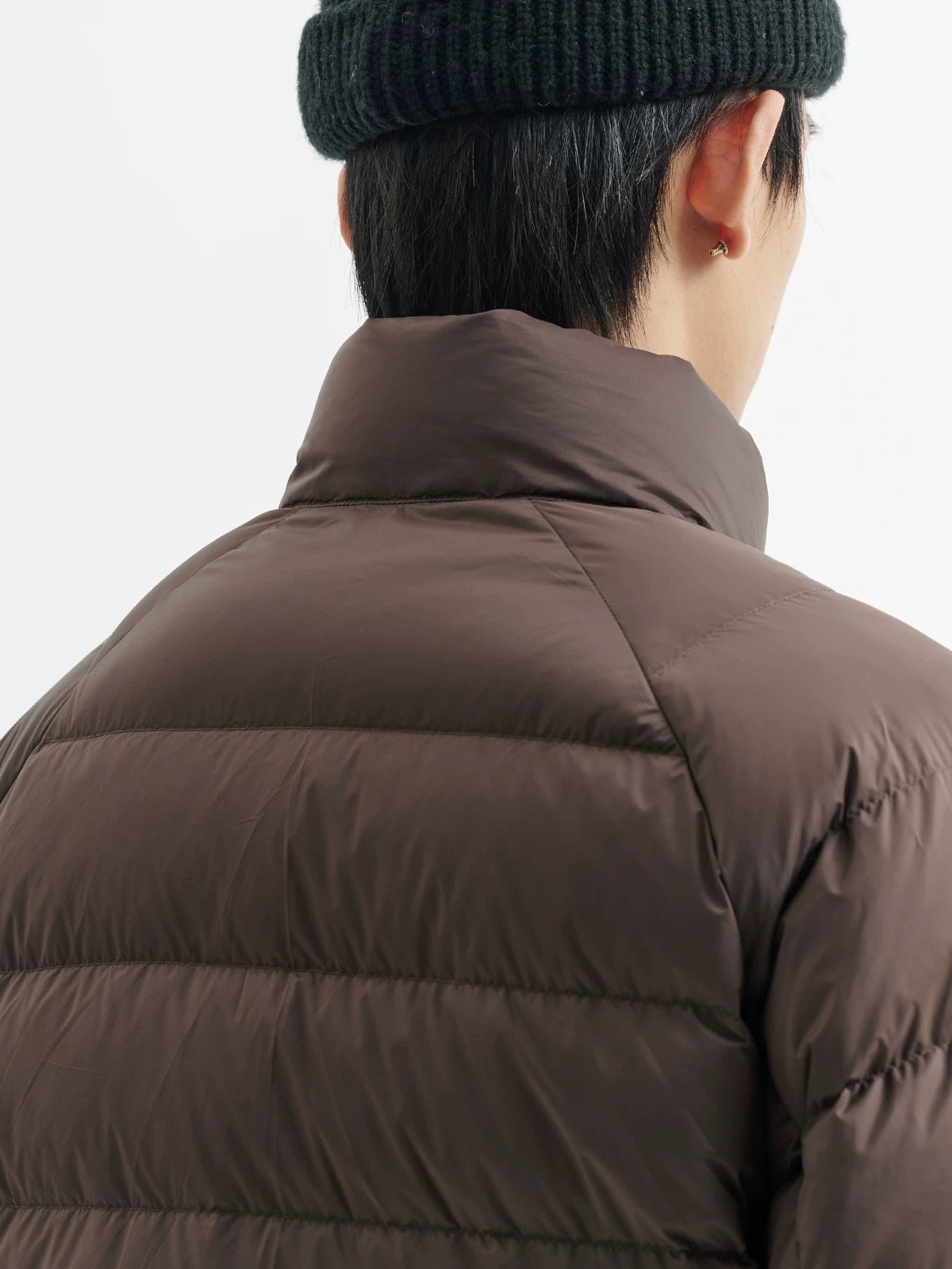 BUTTBILL FW25 Men's 90% White Duck Down Lightweight Channel-Quilted Jacket with Stand Collar051