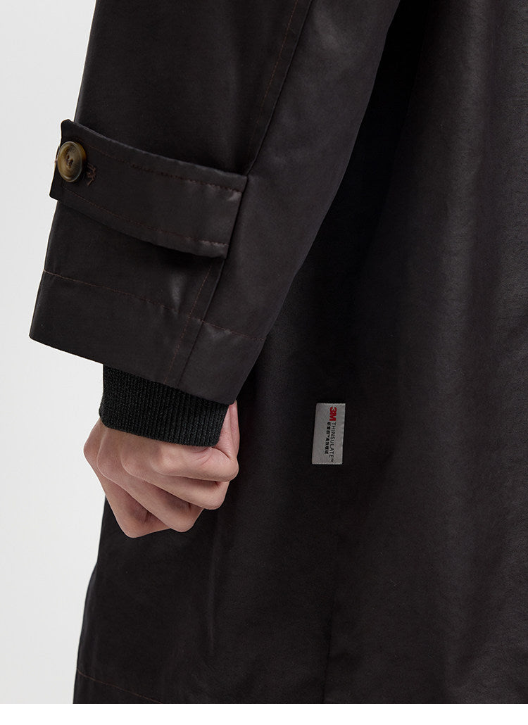 BUTTBILL Vintage Enzyme-Washed Long Coat – Relaxed Fit 3M Insulated Jacket with Double-Zip Closure#126