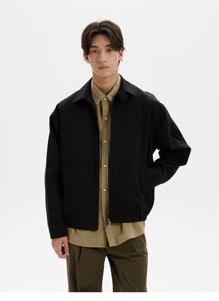 BUTTBILL Effortless Pima Cotton Fine Twill Two-Way Zip Jacket027